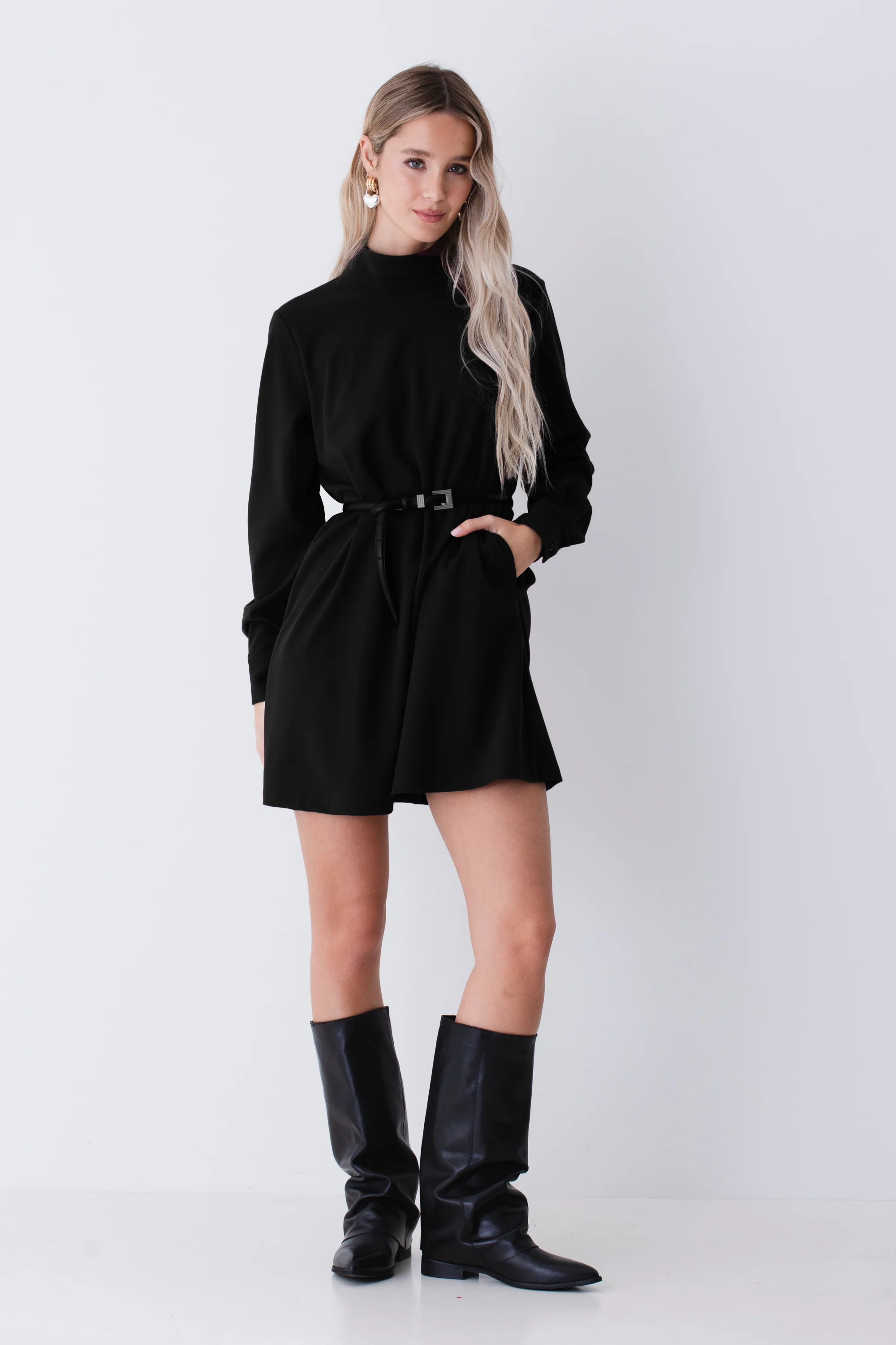 Abito corto con collo in scuba crepe - FW26 - Image 5