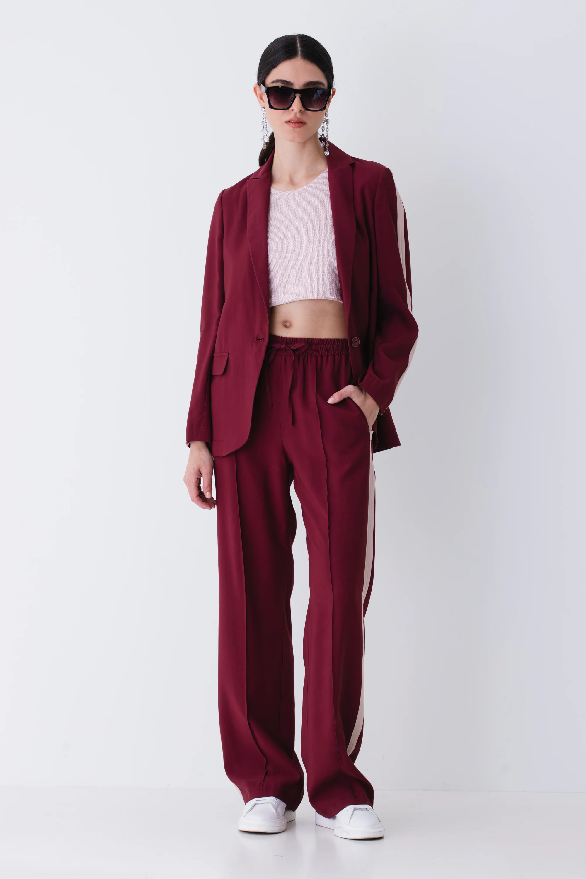 Blazer ad un petto in rayon con banda laterale - PE25 - Image 3