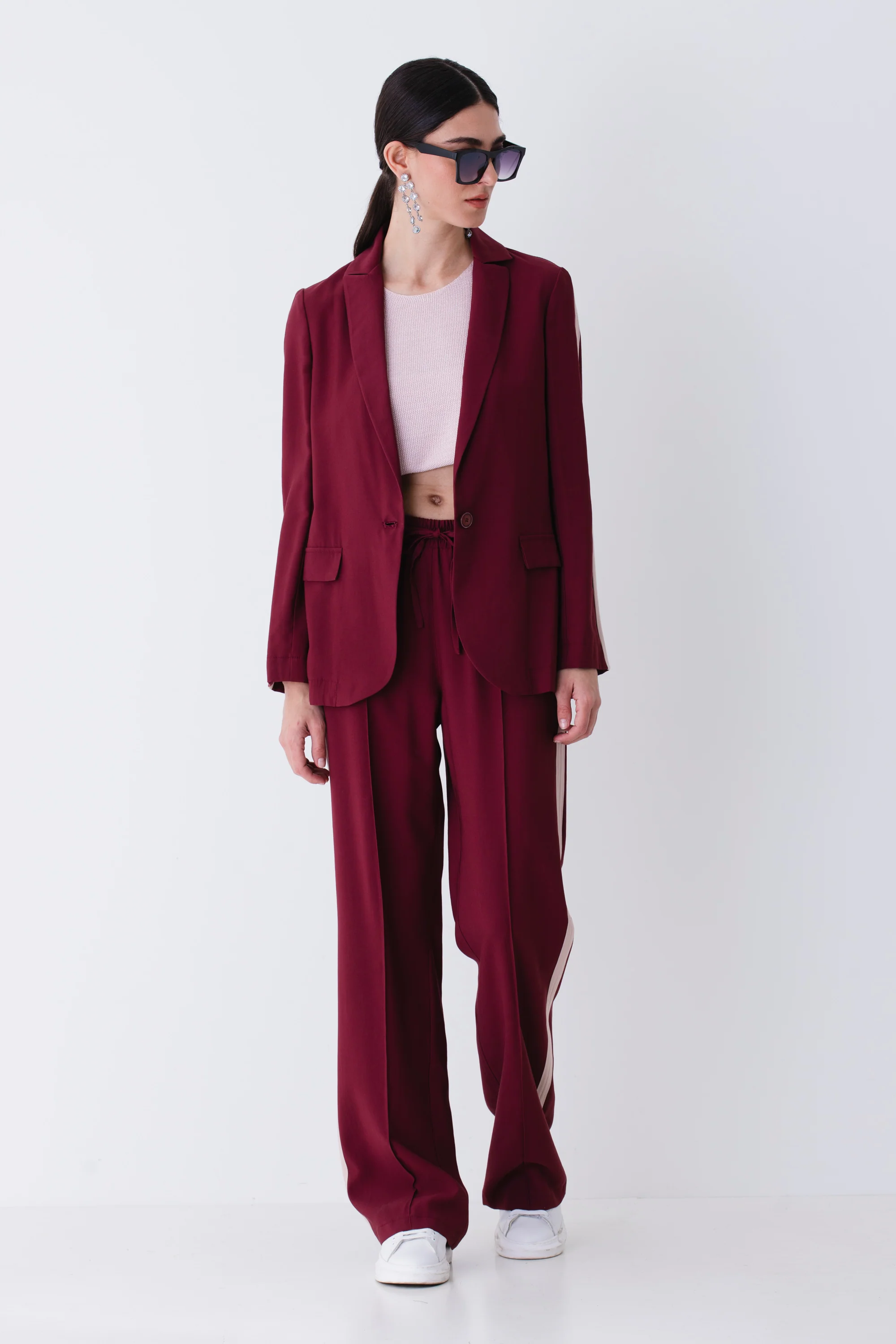 Blazer ad un petto in rayon con banda laterale - PE25 - Image 4