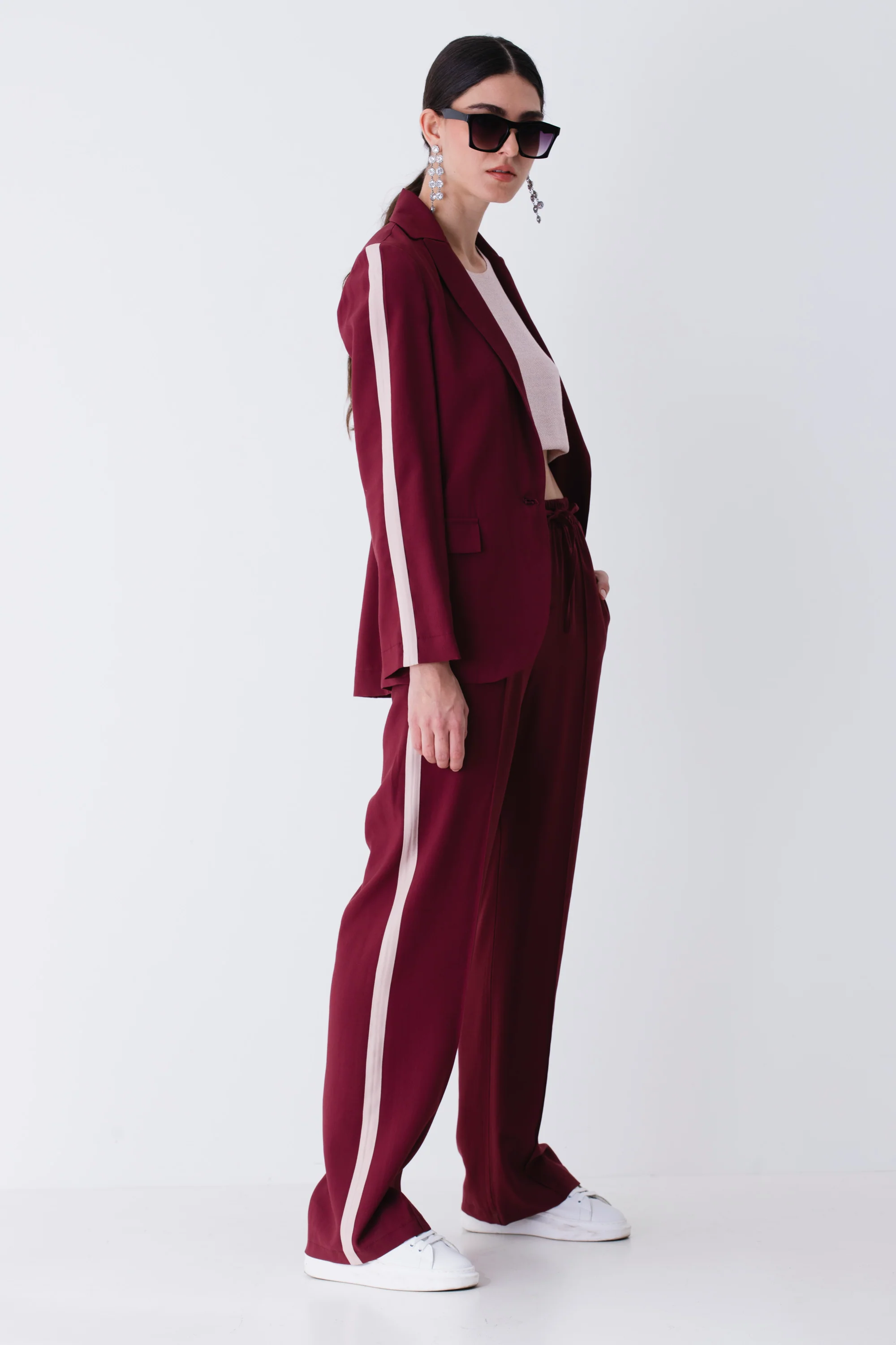 Blazer ad un petto in rayon con banda laterale - PE25 - Image 5