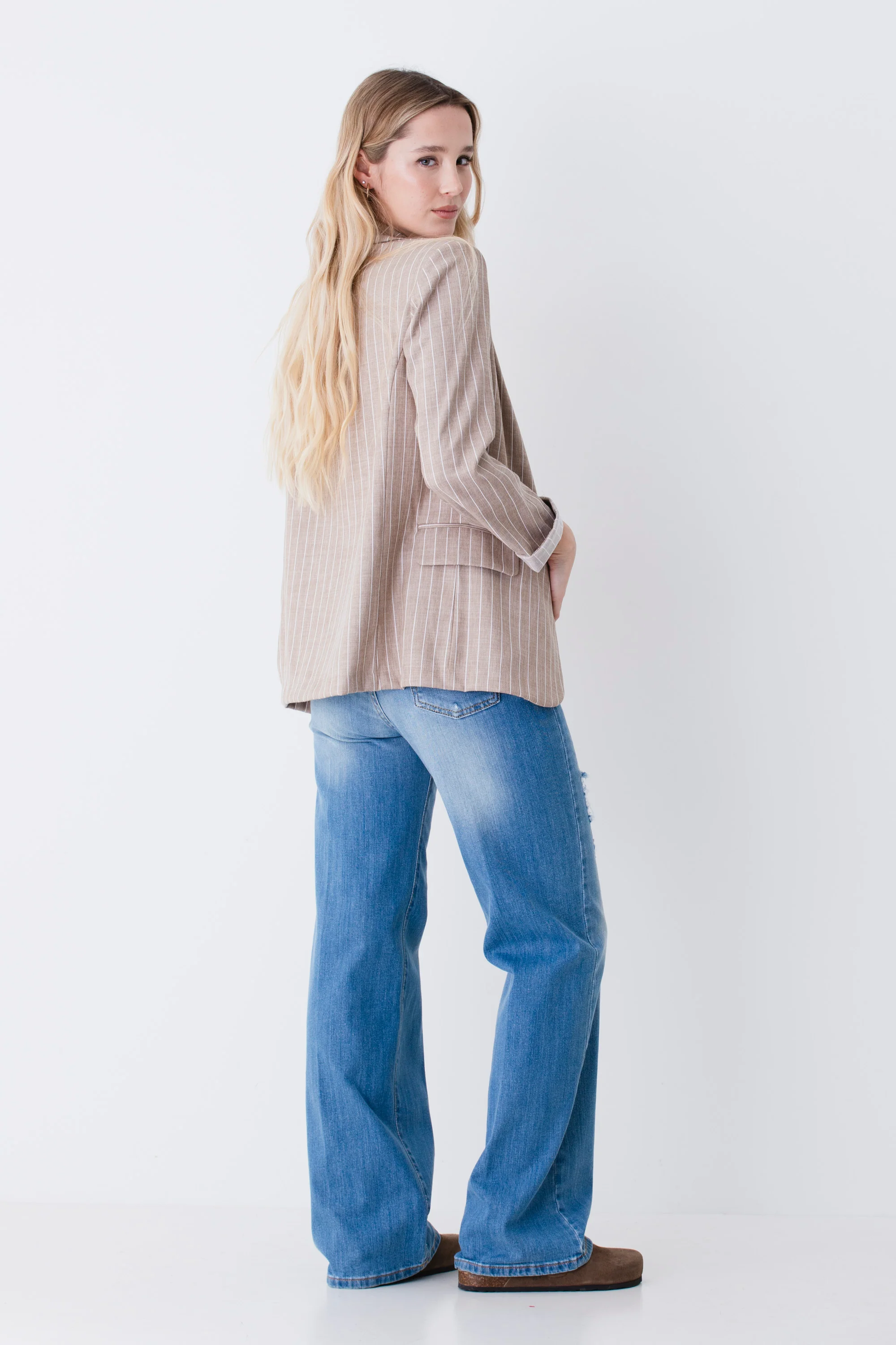 Blazer ad un petto in tessuto gessato - PE26 - Image 5