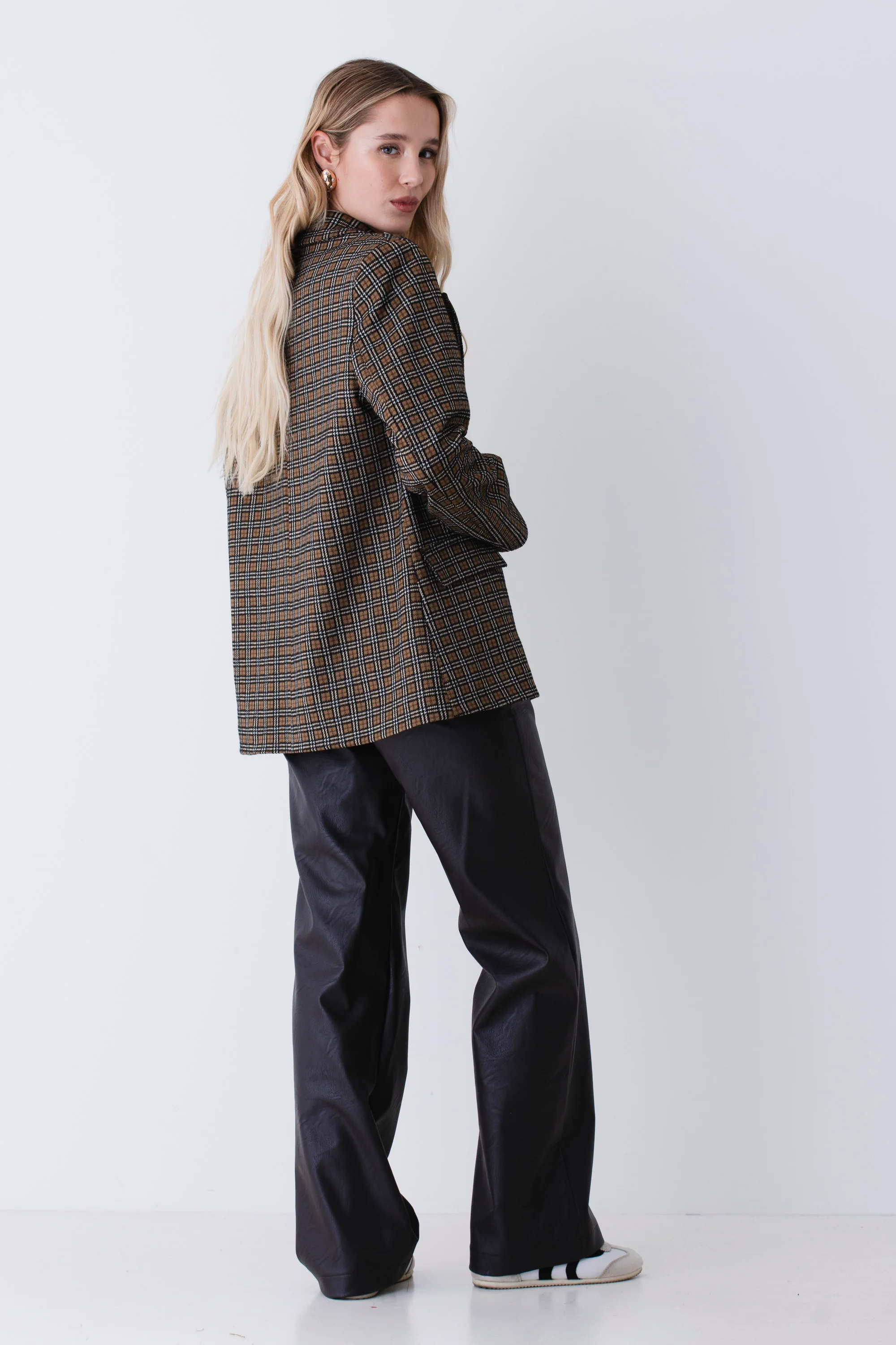 Blazer ad un petto in tessuto pied de poule - FW26 - Image 6
