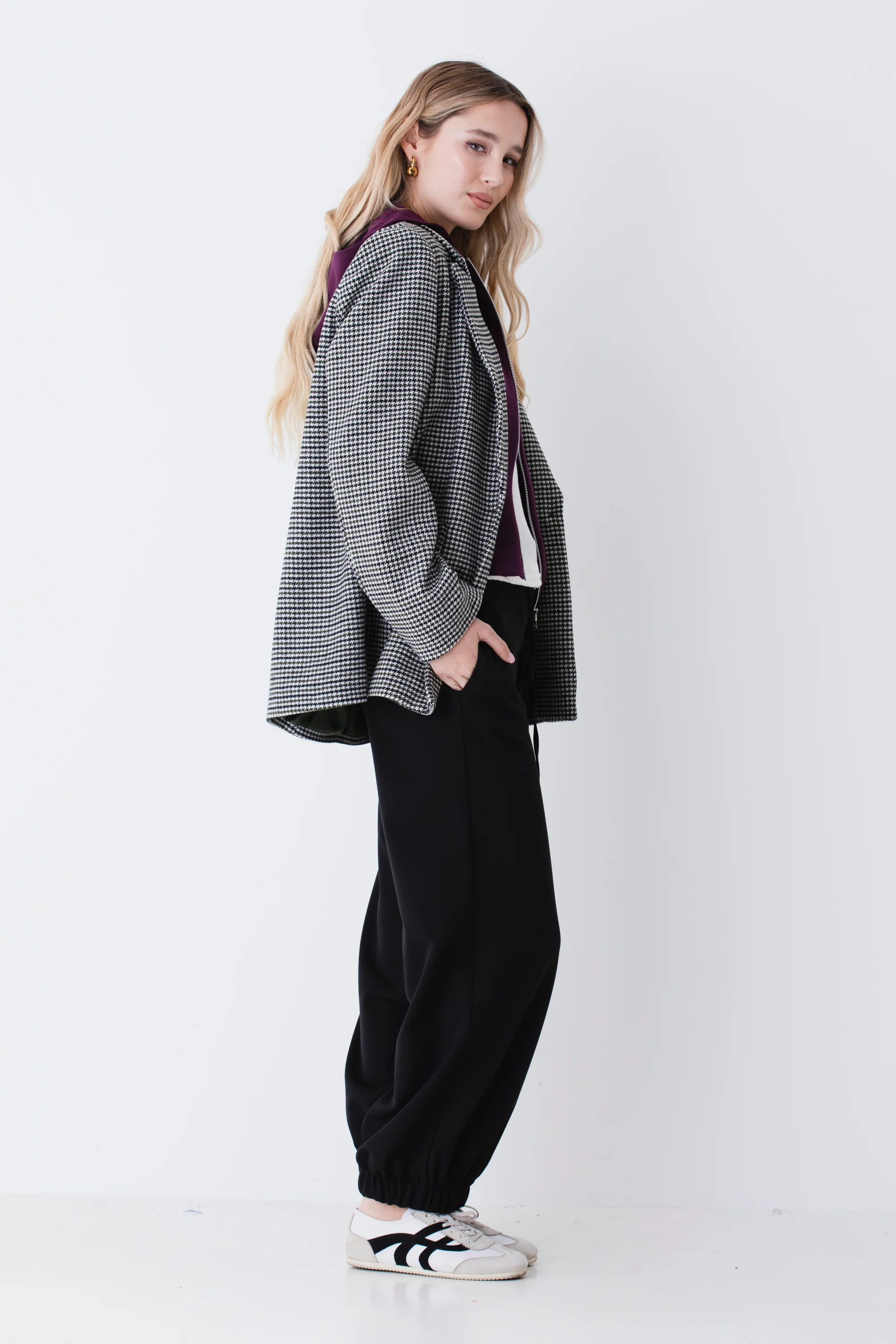 Blazer ad un petto in tessuto pied de poule - FW26 - Image 9