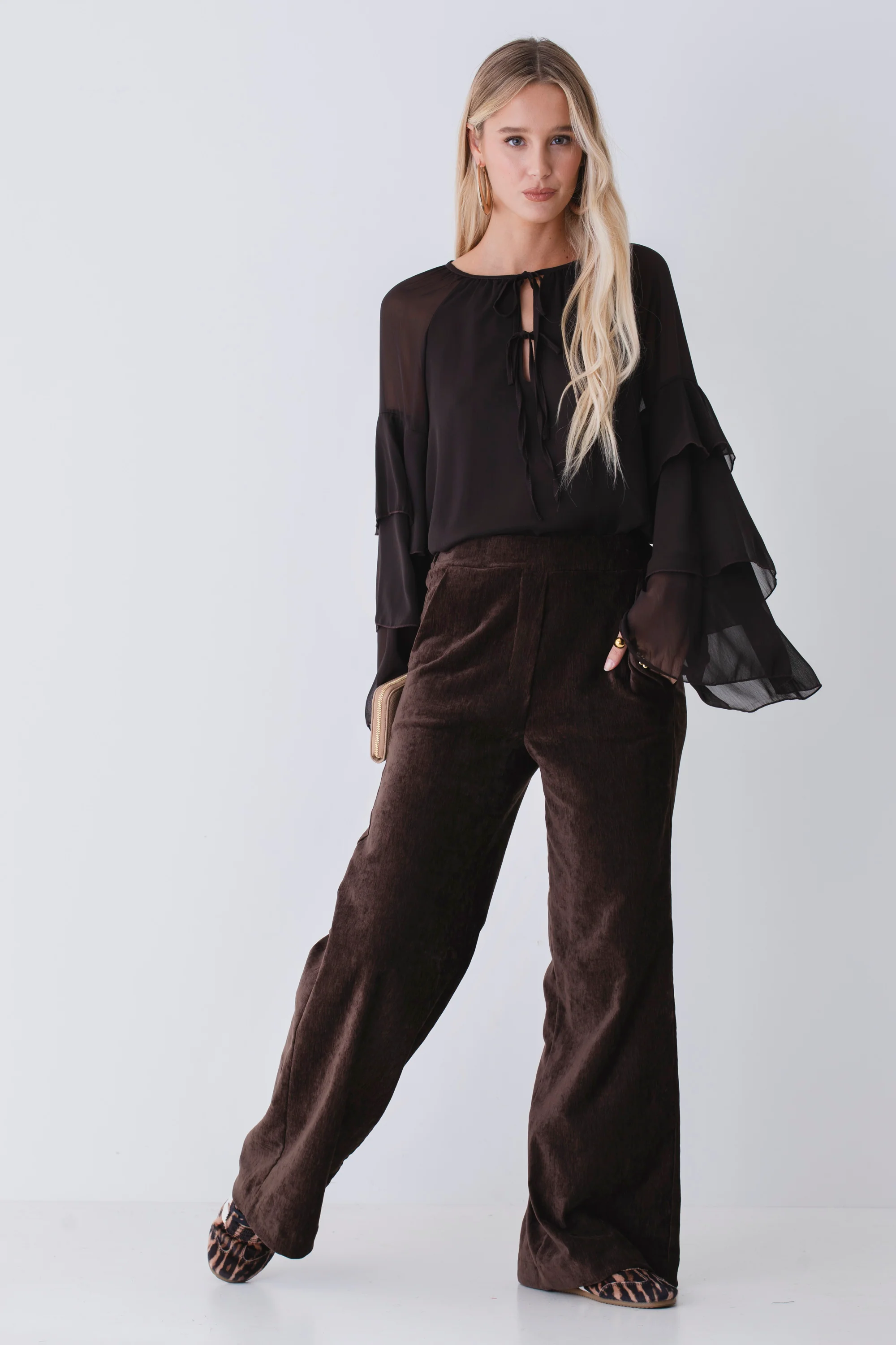 Blusa con balze in georgette - FW26 - Image 4