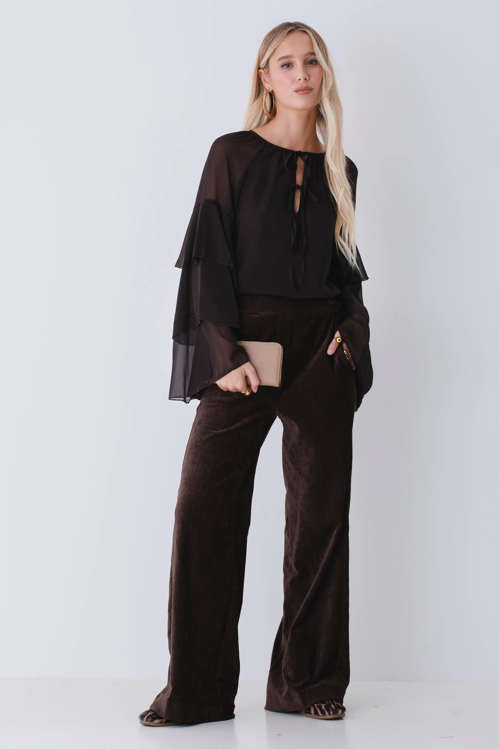 Blusa con balze in georgette - FW26 - Image 5