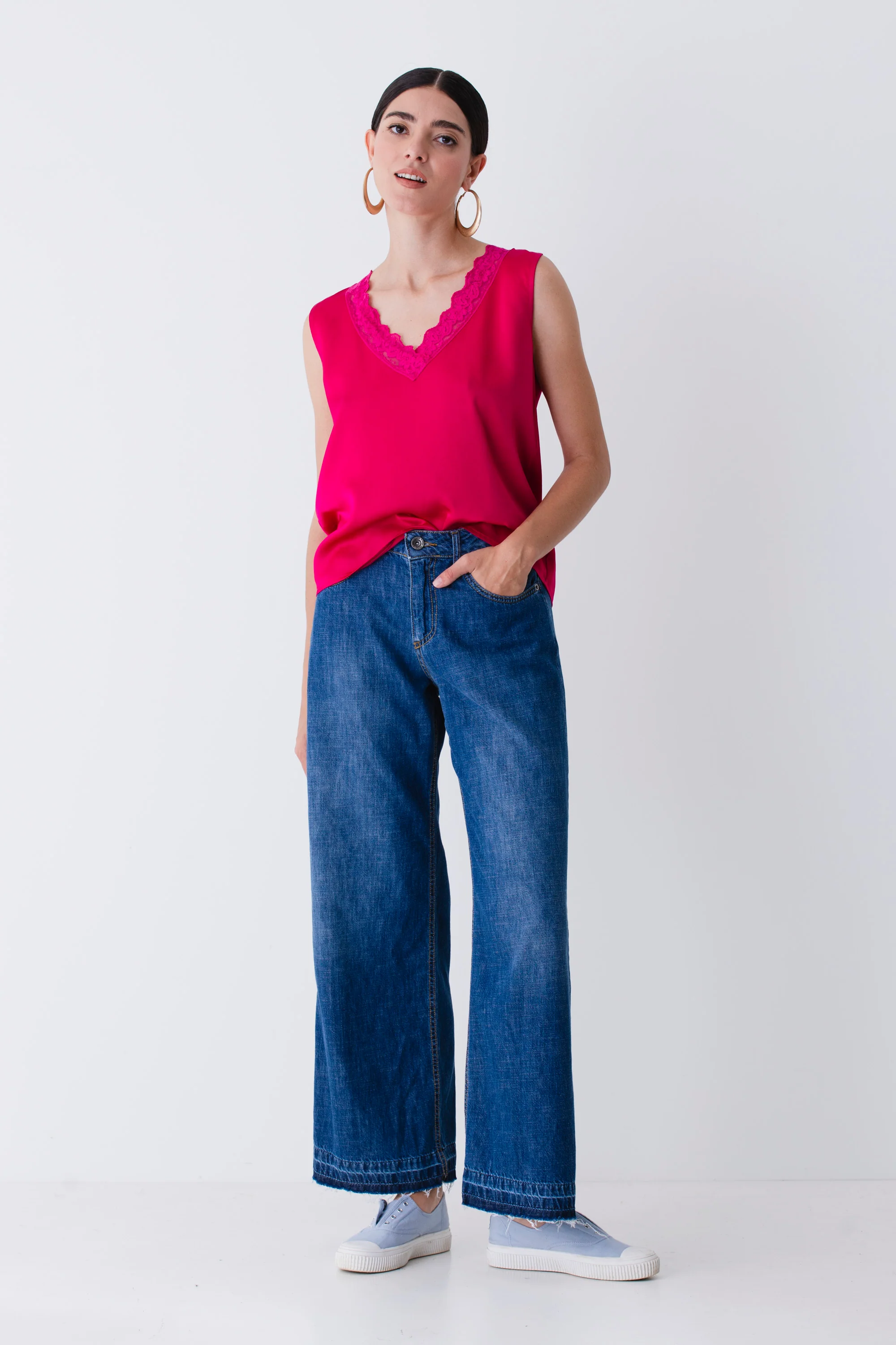 Blusa con pizzo in raso di viscosa - PE25 - Image 2