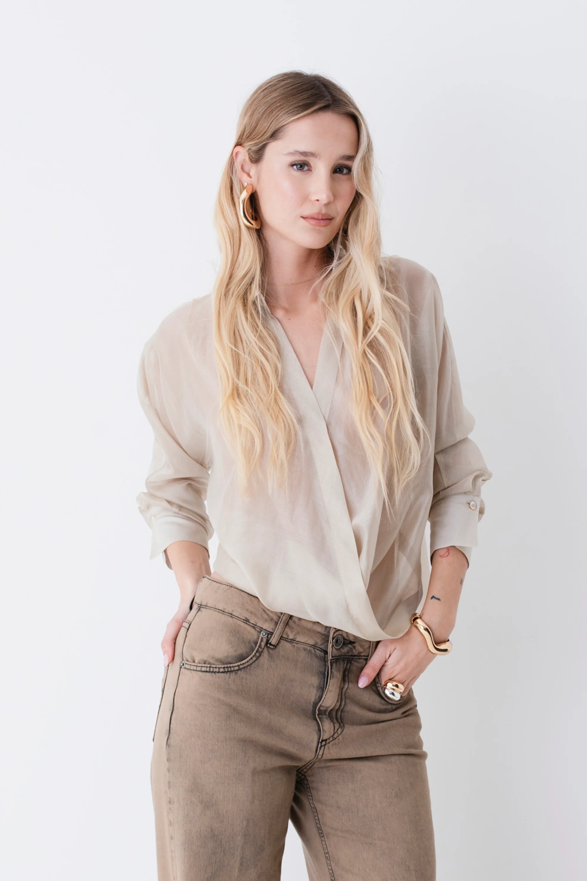 Blusa incrociata con lyocell - PE26