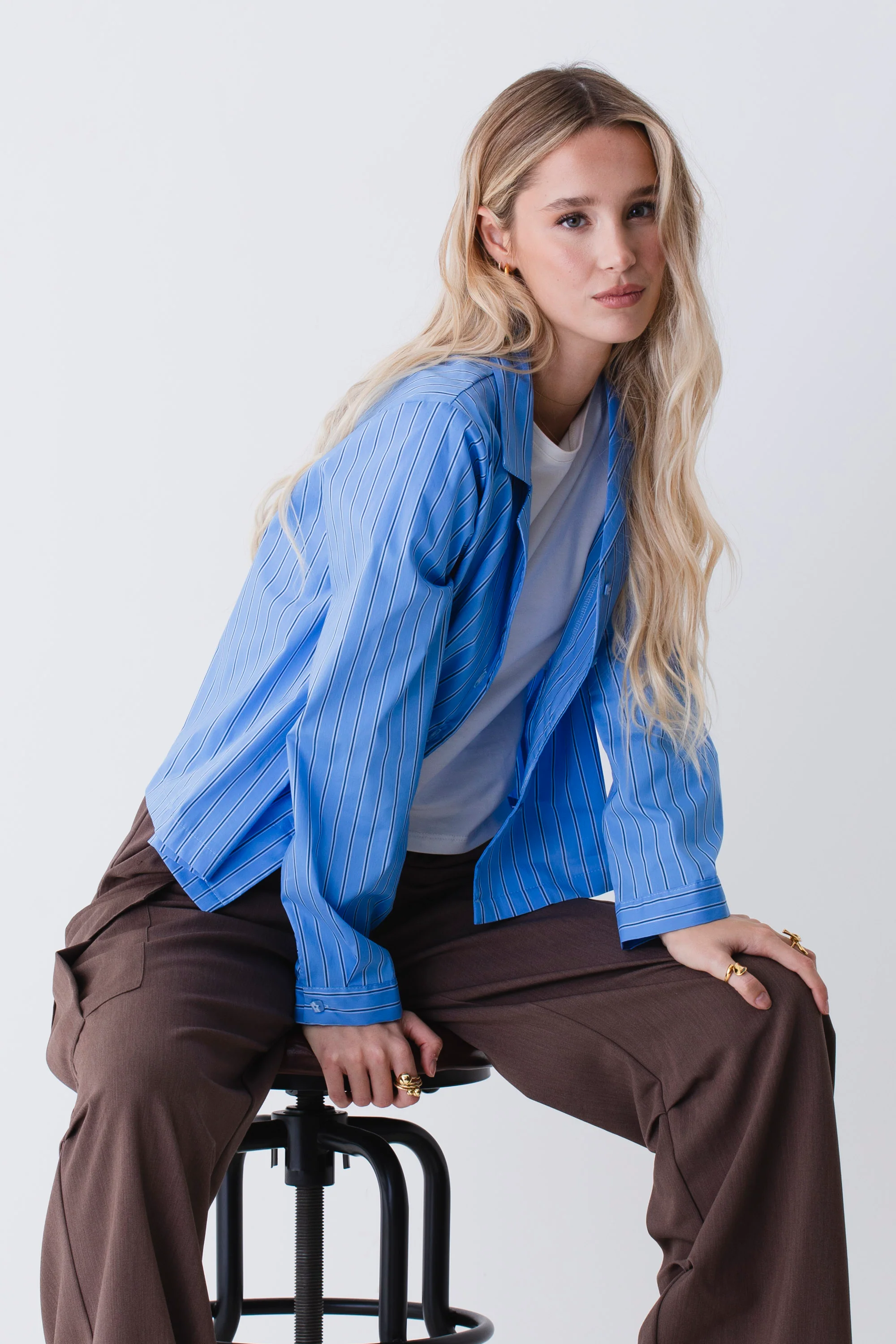 Camicia bacchettata in viscosa elasticizzata - FW26 - Image 2
