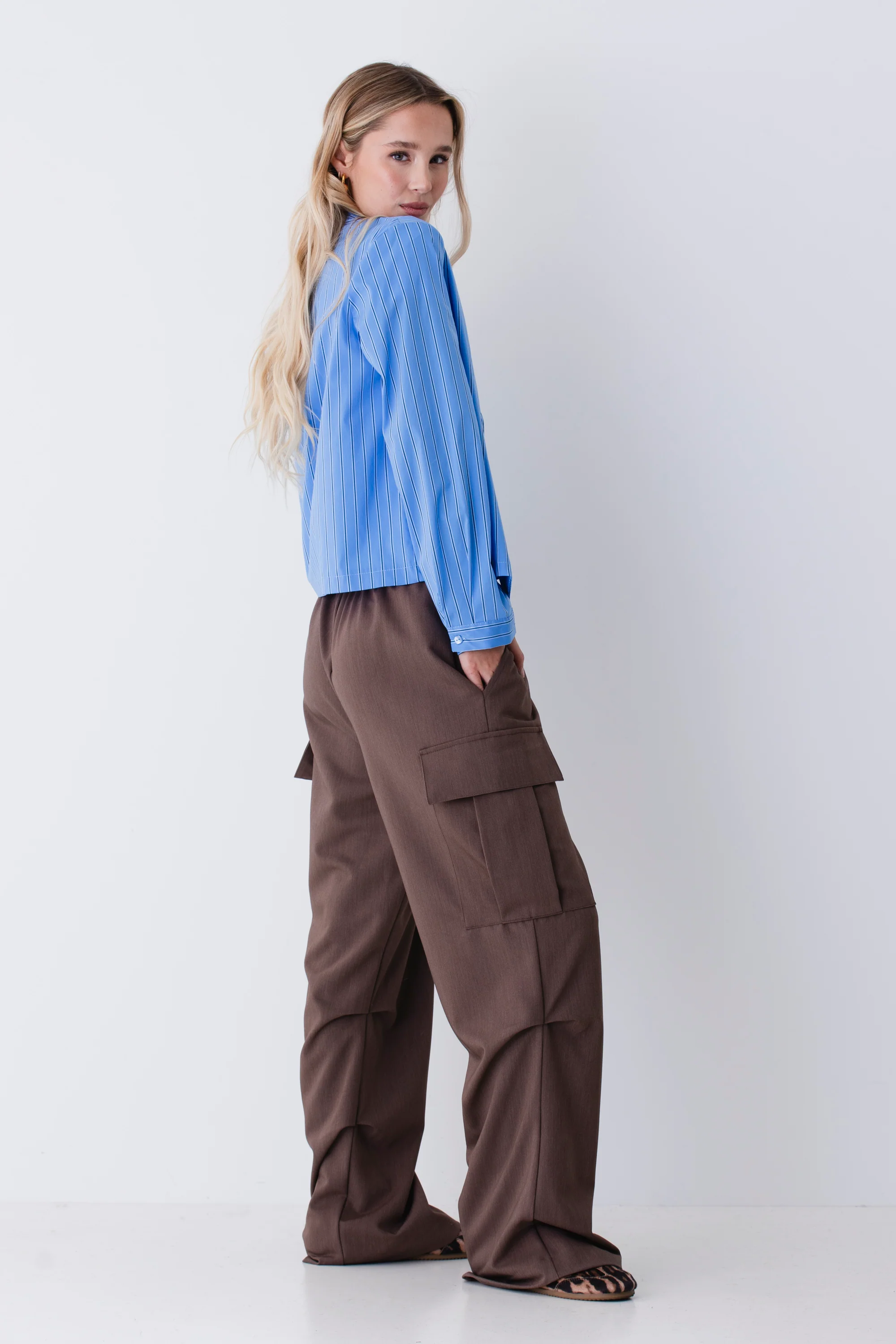 Camicia bacchettata in viscosa elasticizzata - FW26 - Image 3