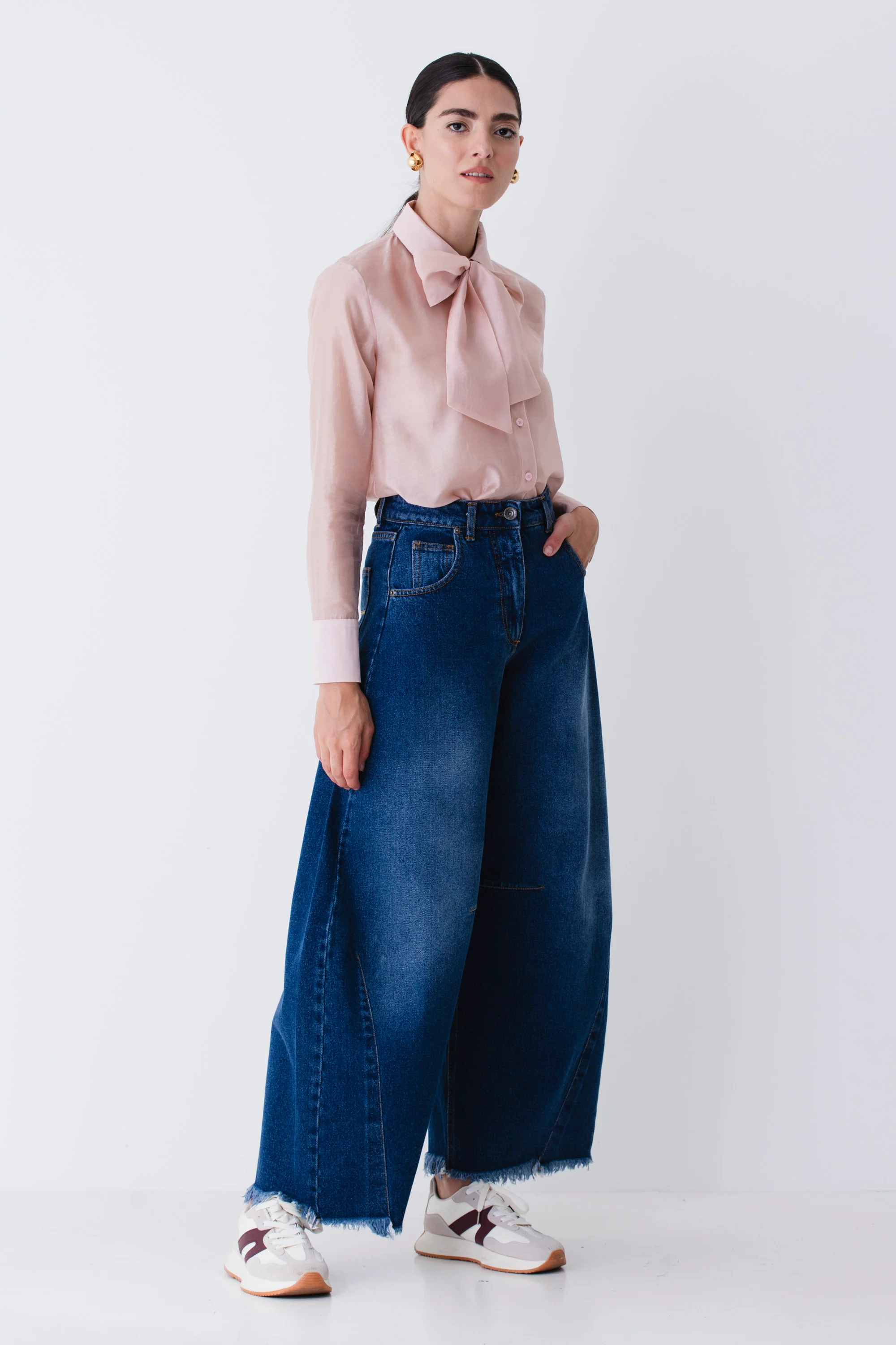 Camicia con fiocco in organza - FW26 - Image 2