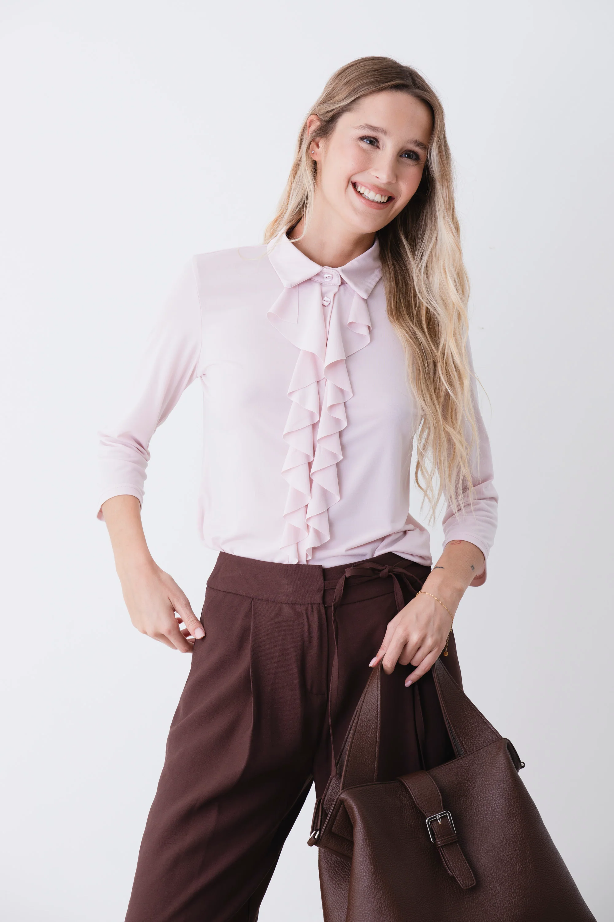 Camicia con rouches in jersey elasticizzato - PE26