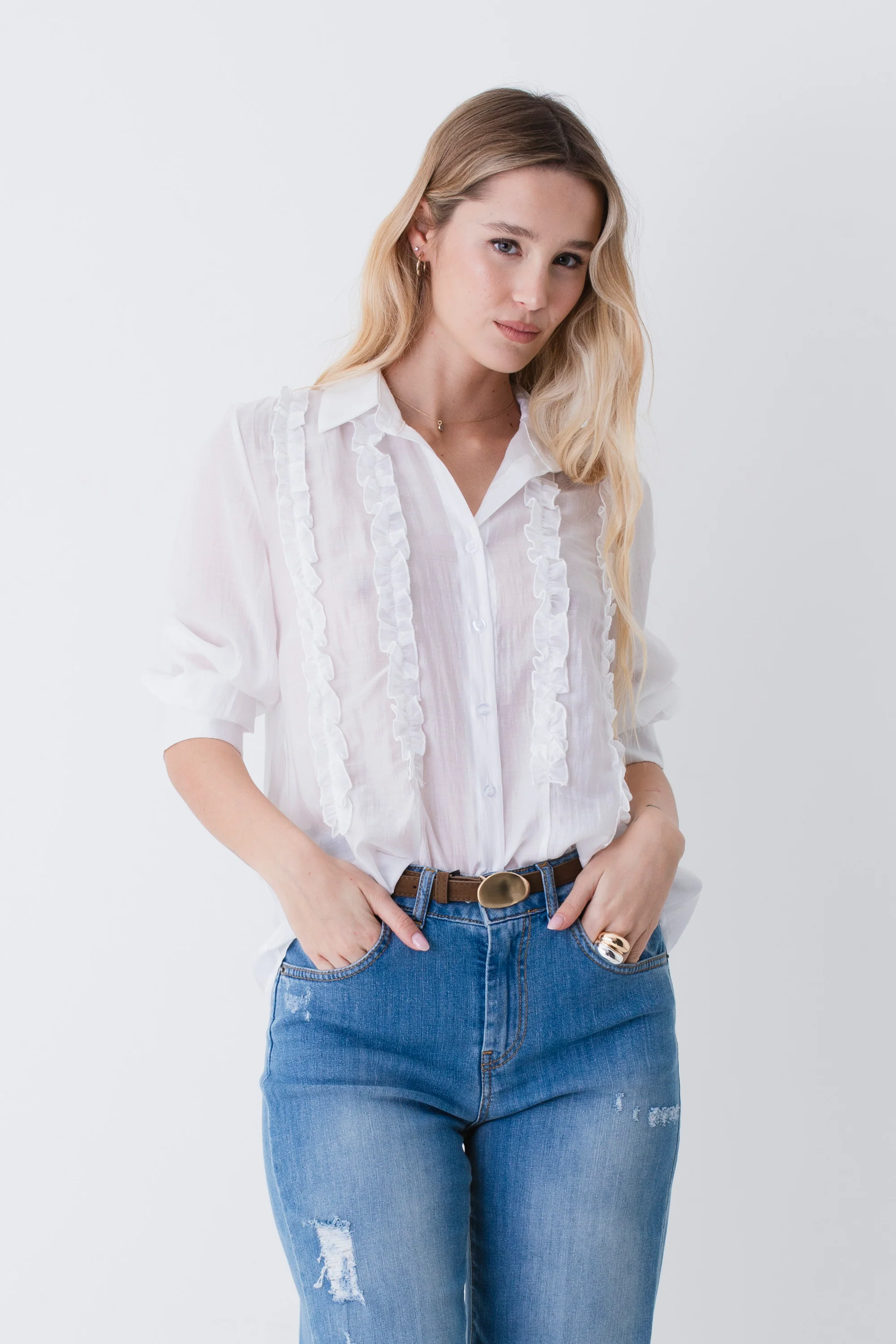 Camicia con rouches in tencel - PE26 - Image 3