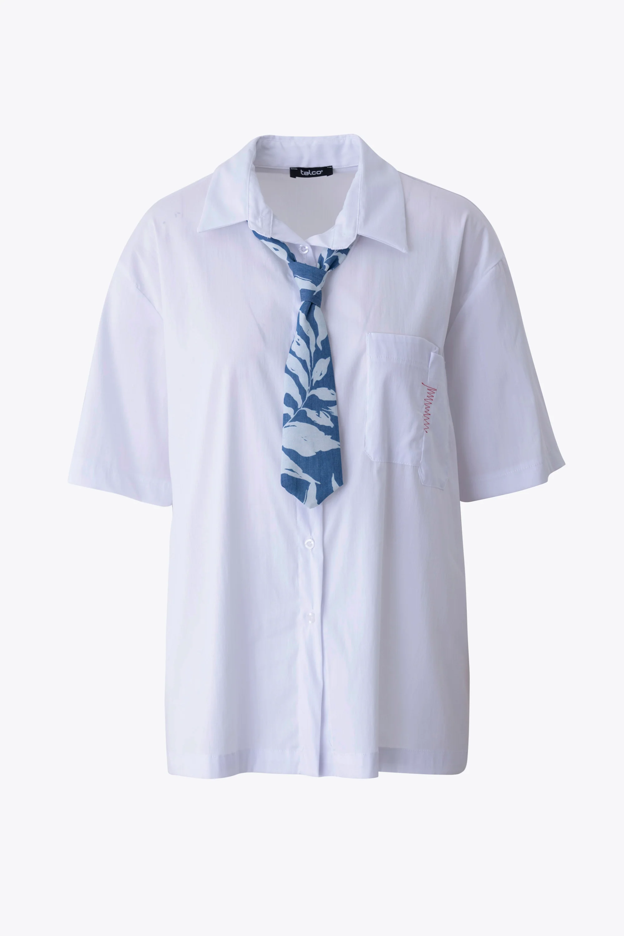 Camicia lunga a maniche corte con cravatta - PE26 - Image 7