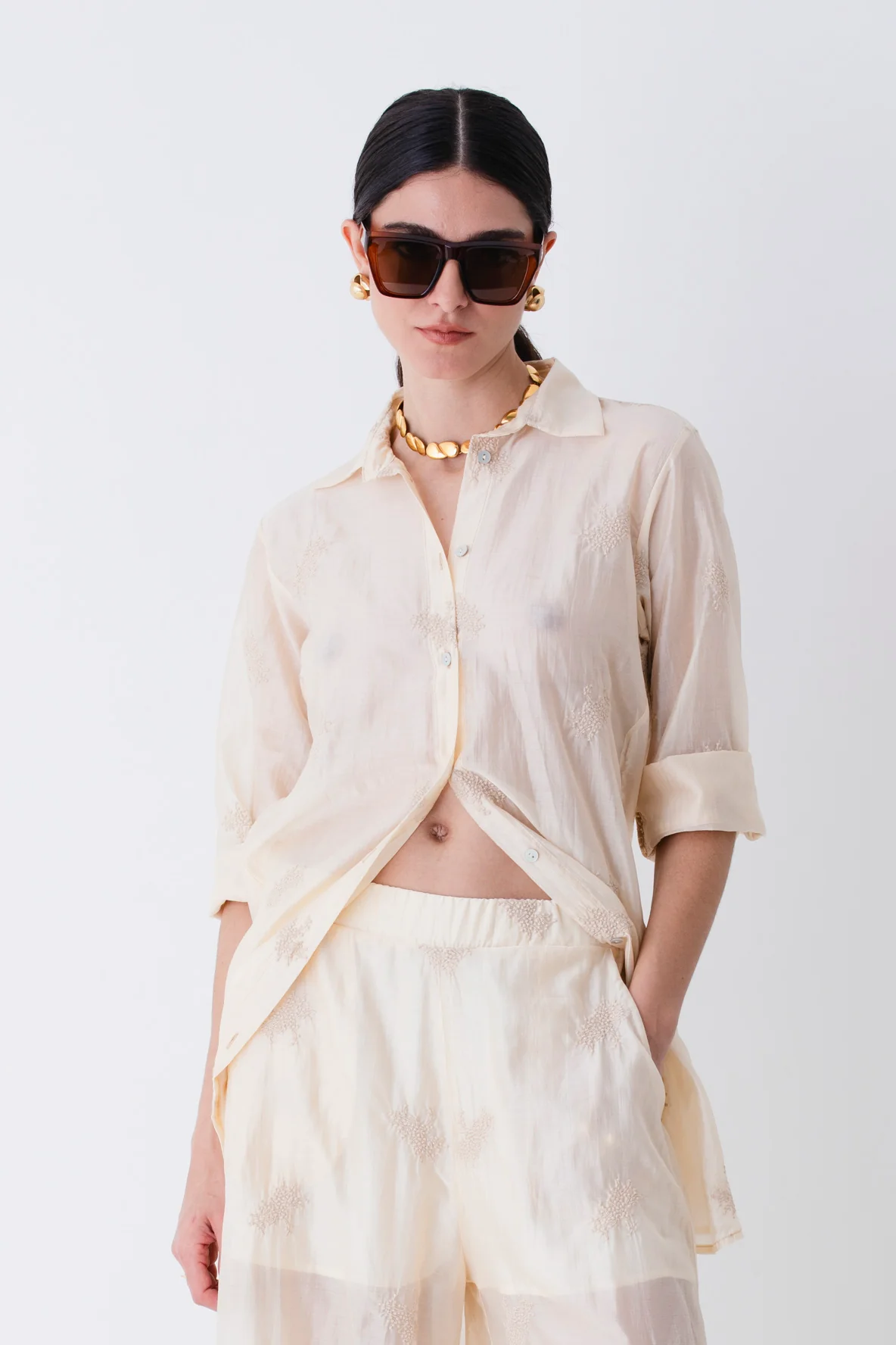 Camicia lunga con ricami - PE25 - Image 4