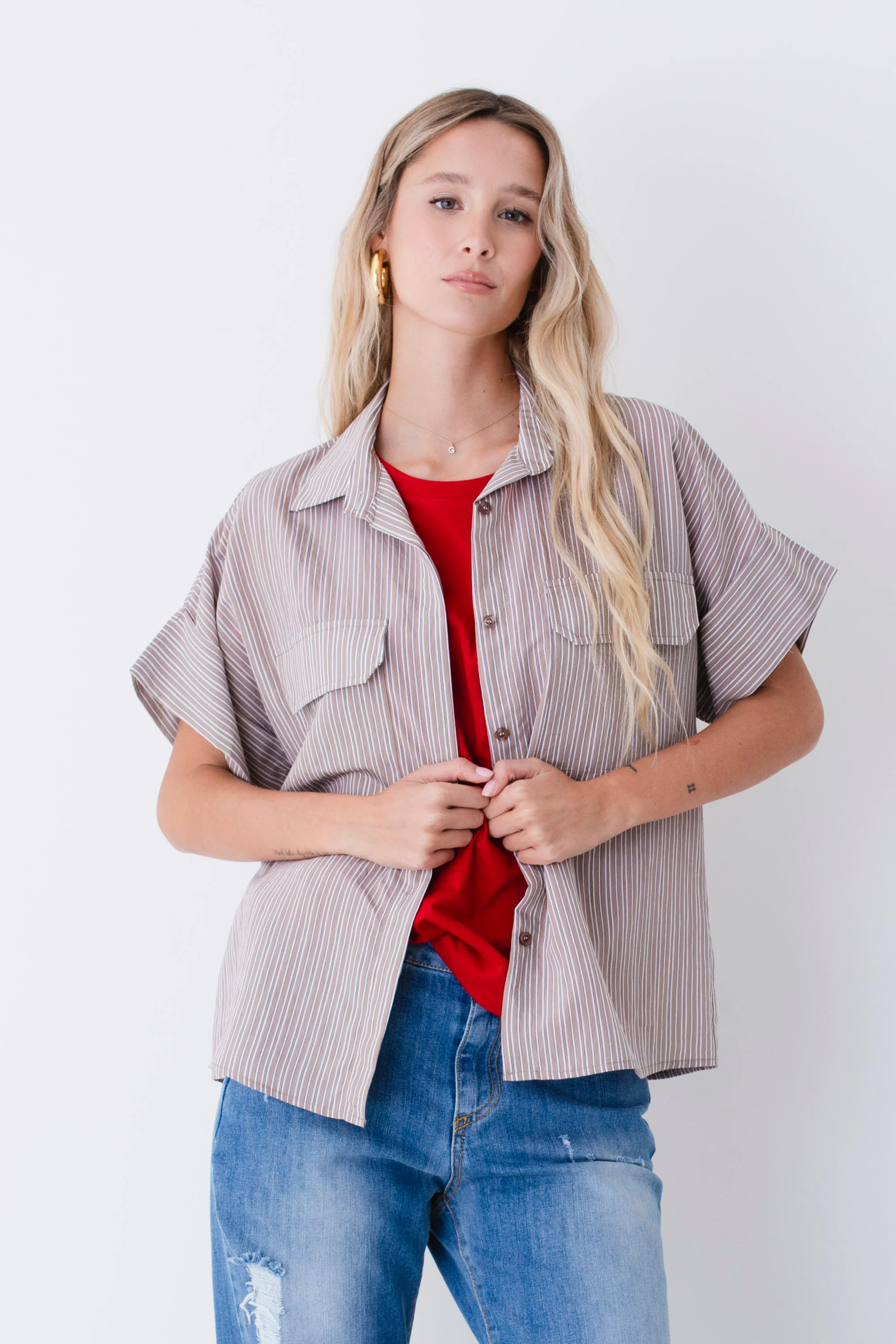 Camicia morbida fantasia bacchettata - PE26