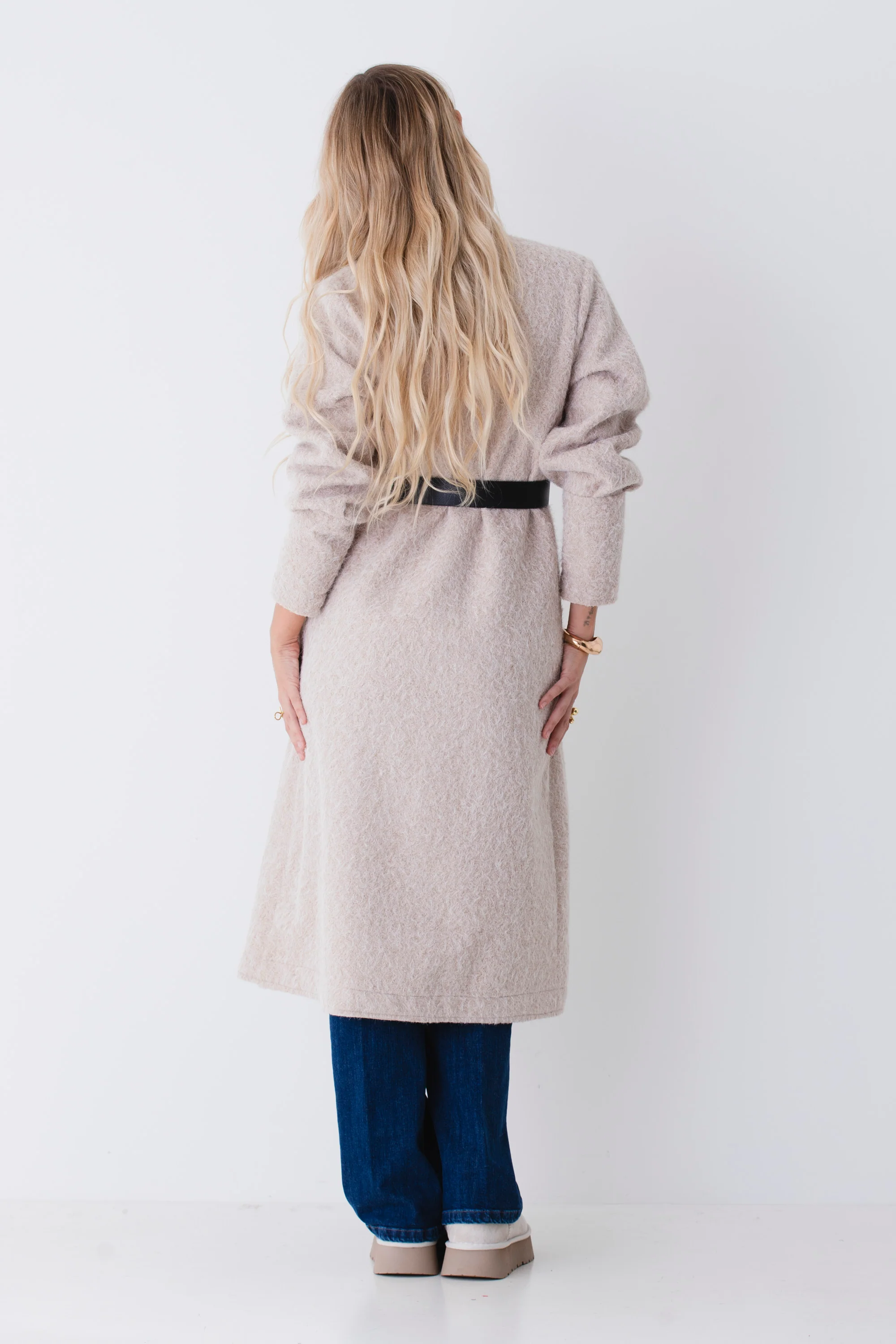 Cappotto lungo in tessuto effetto lana cotta - FW26 - Image 6