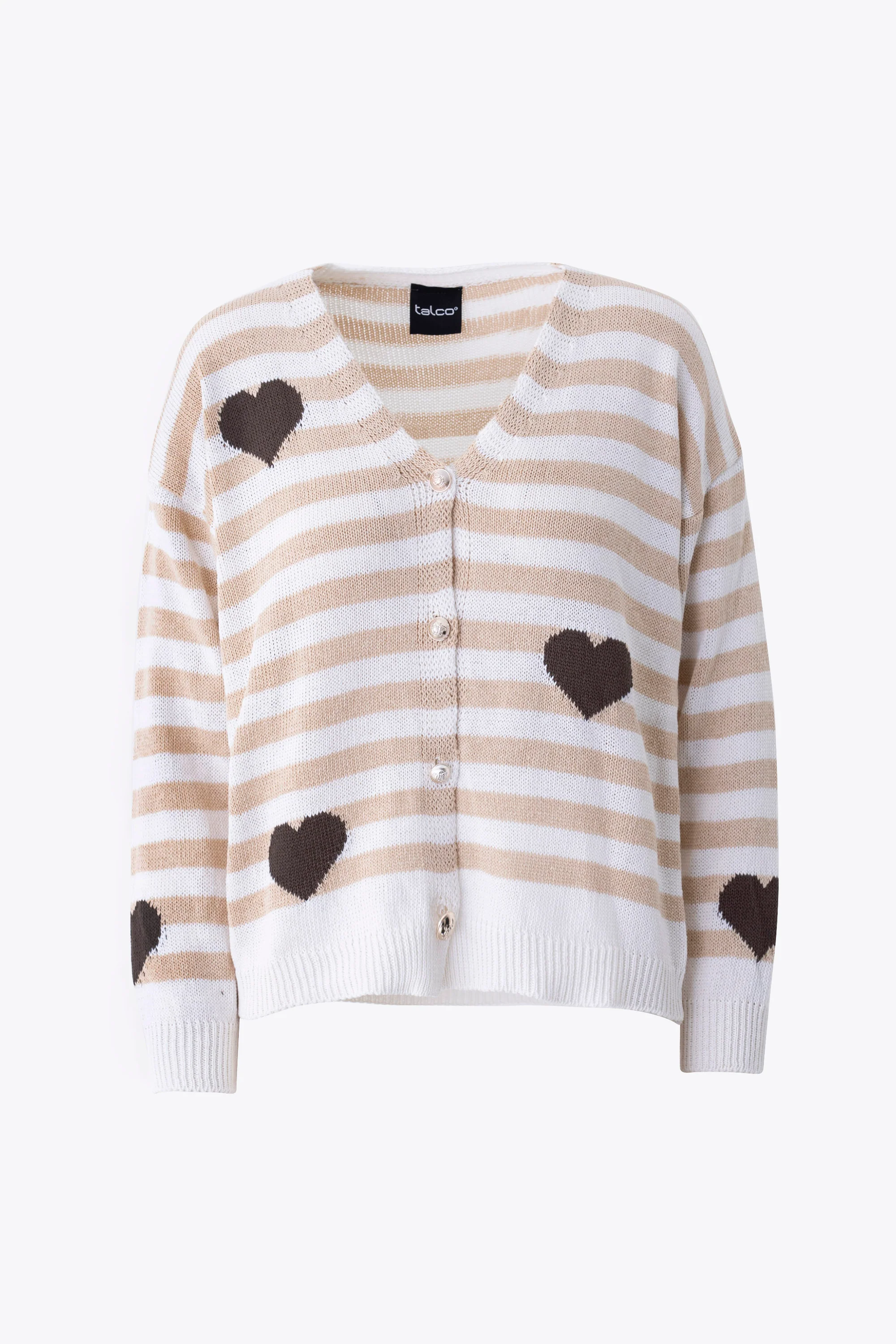 Cardigan a righe con cuori a contrasto - PE26 - Image 5