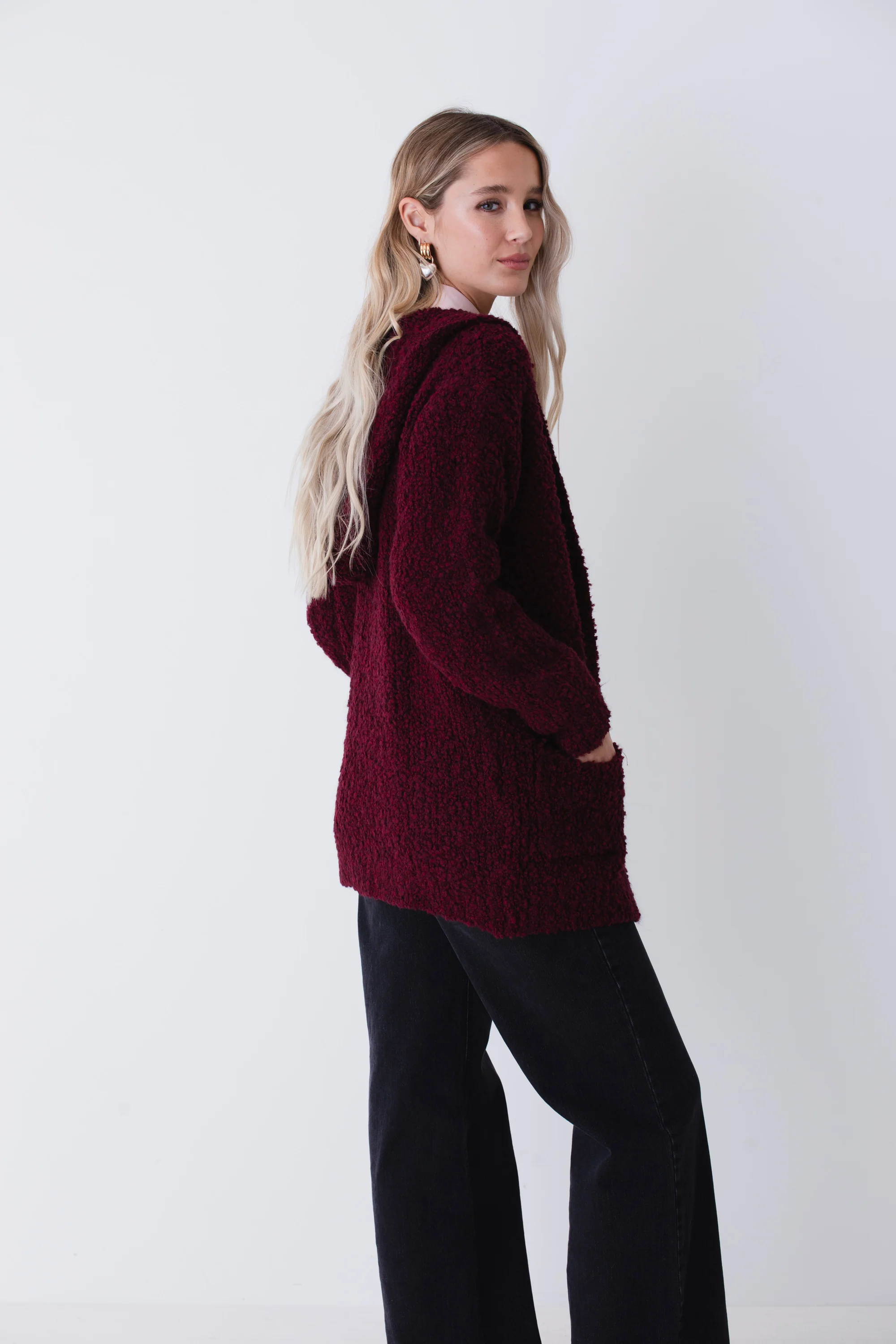 Cardigan corto in misto lana boucle - FW26 - Image 7