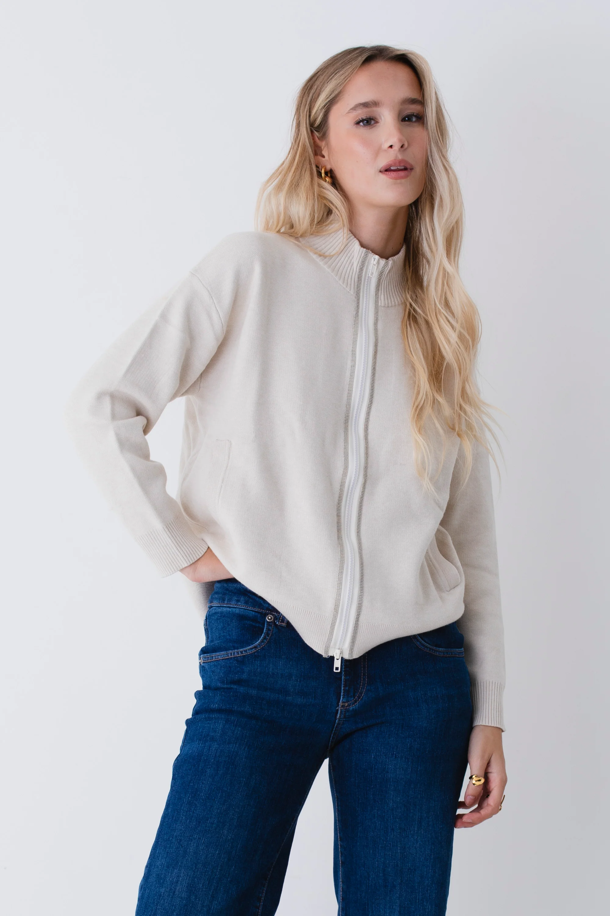 Cardigan in maglia con cerniera - FW26 - Image 2