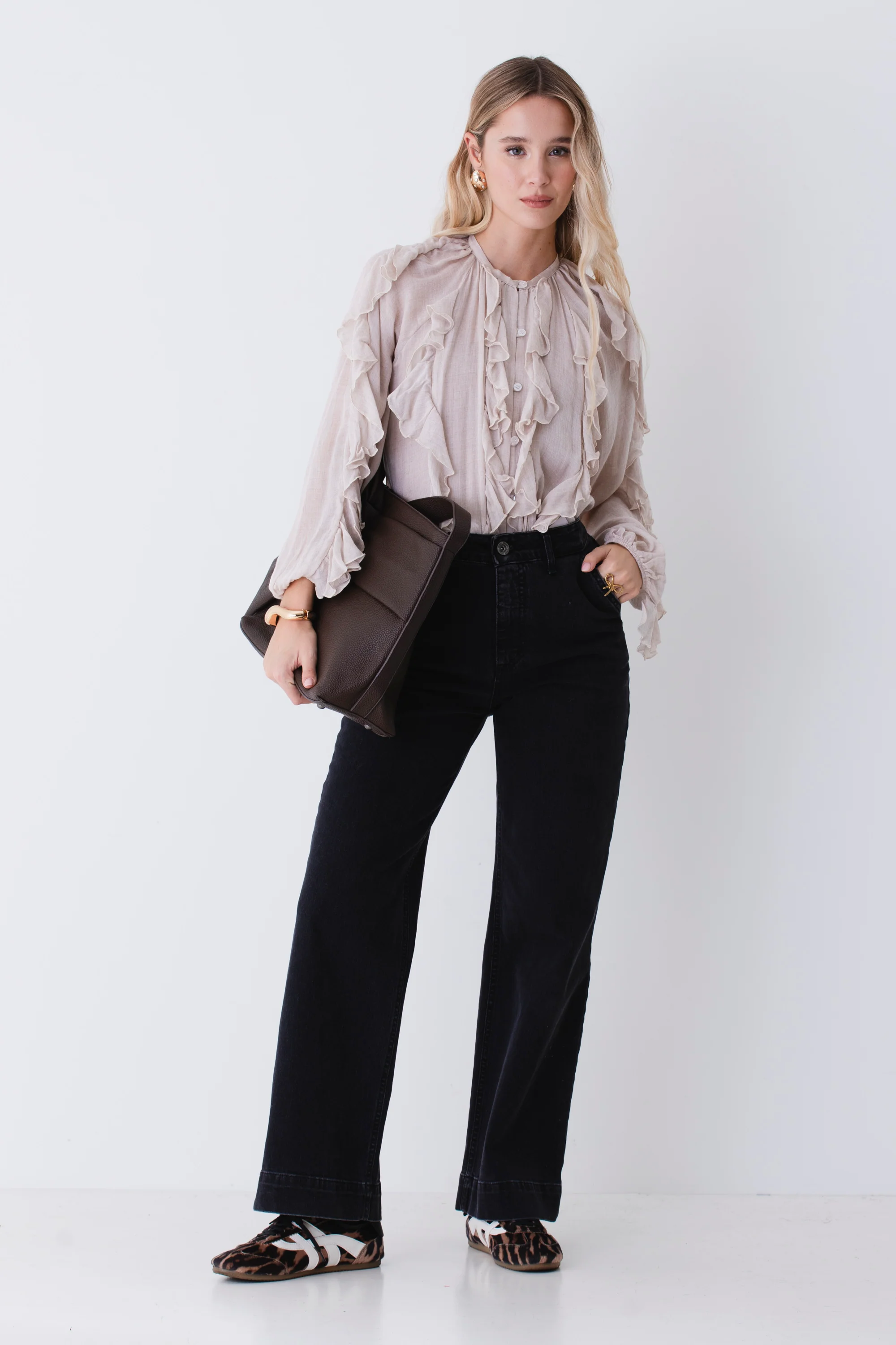 Casacca con rouches in garza di lana - FW26 - Image 5