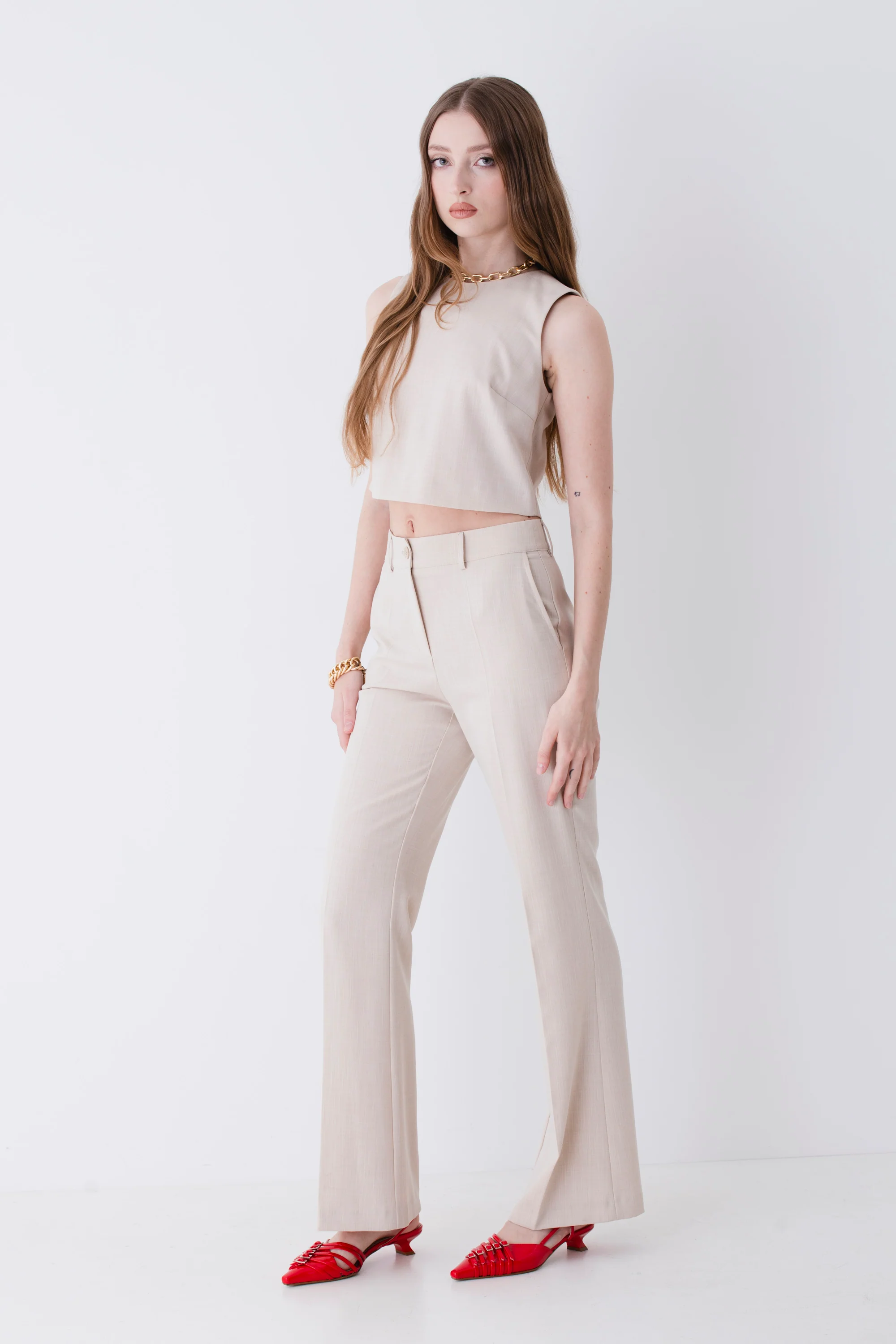 Crop top in grisaglia - PE25 - Image 3