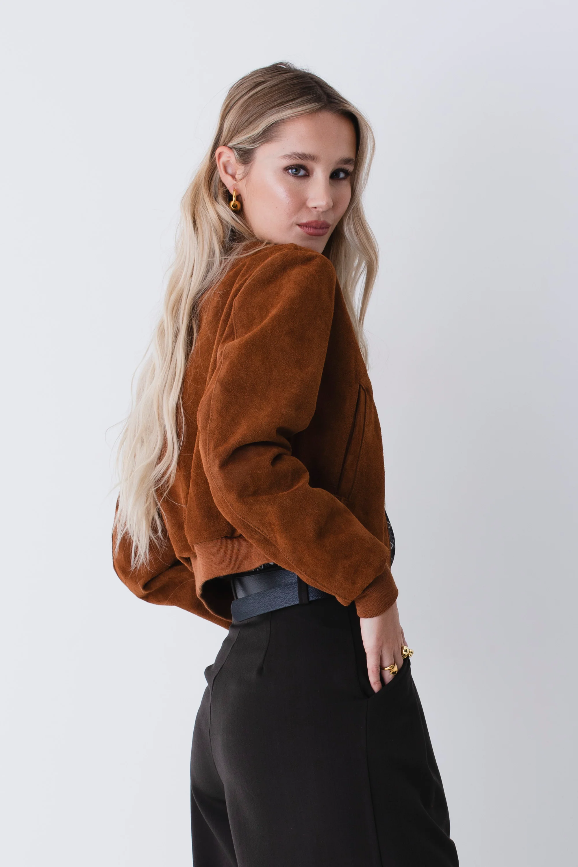 Giacca bomber in pelle scamosciata - FW26 - Image 3