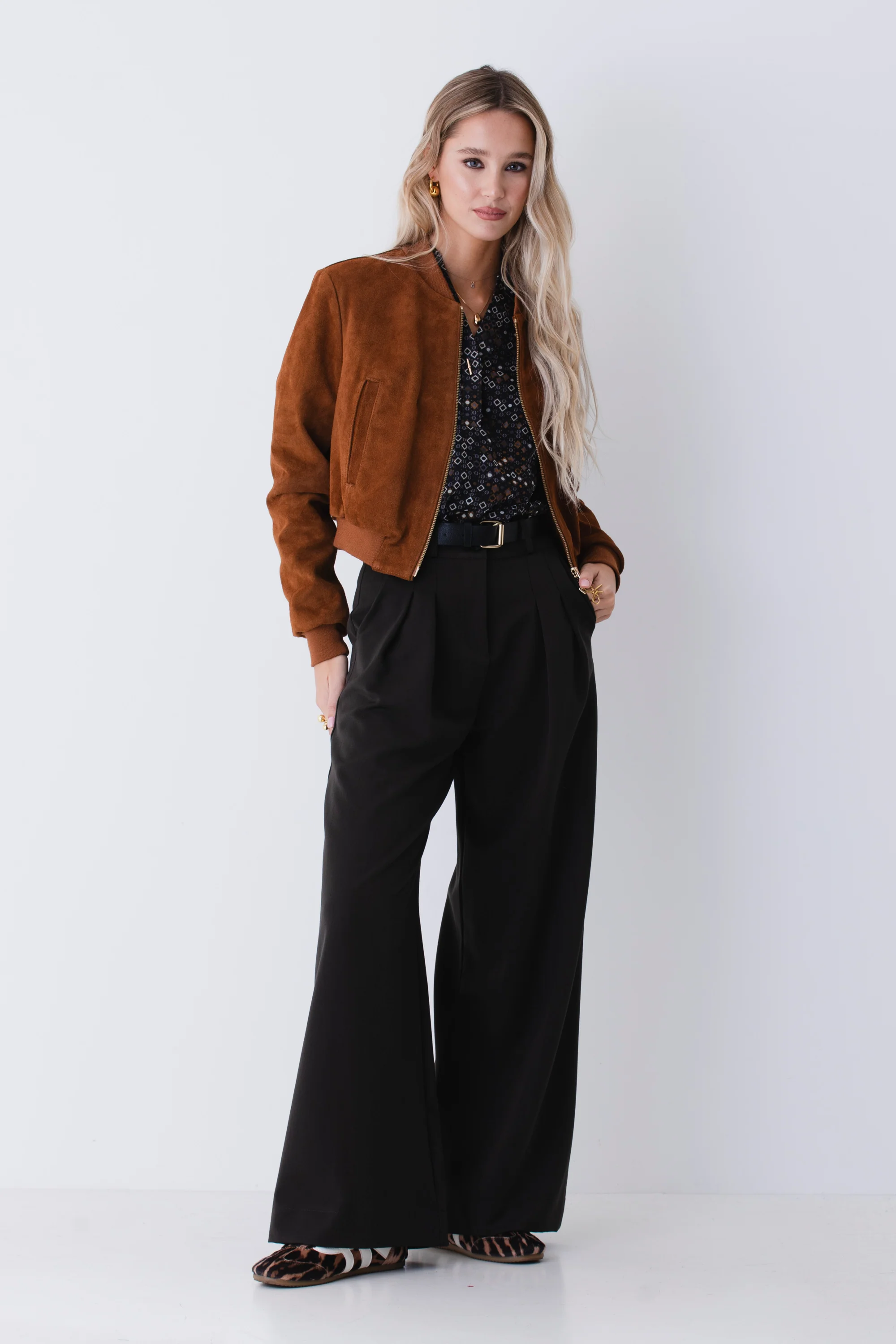 Giacca bomber in pelle scamosciata - FW26 - Image 4