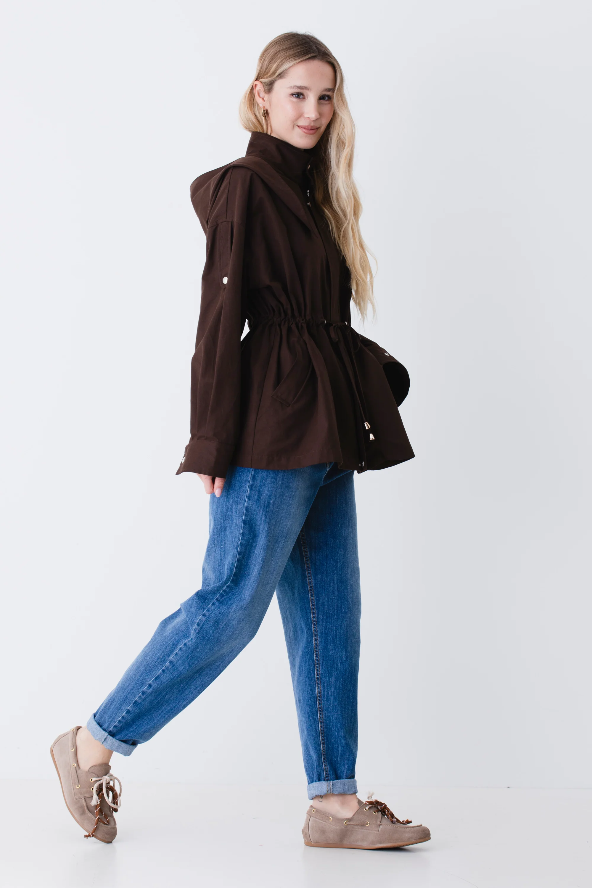 Giacca parka corta con coulisse in cotone - PE26 - Image 3