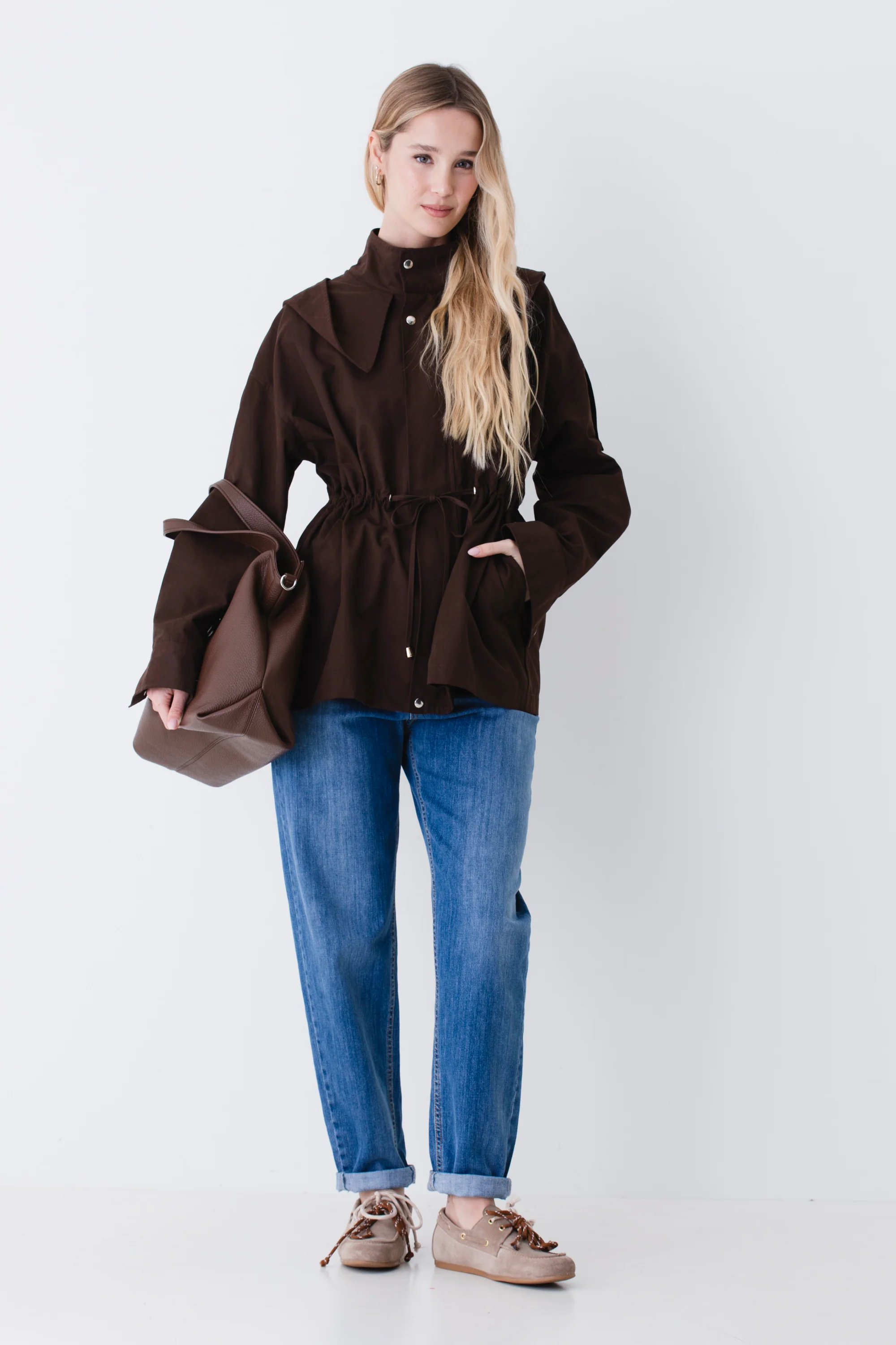 Giacca parka corta con coulisse in cotone - PE26 - Image 4