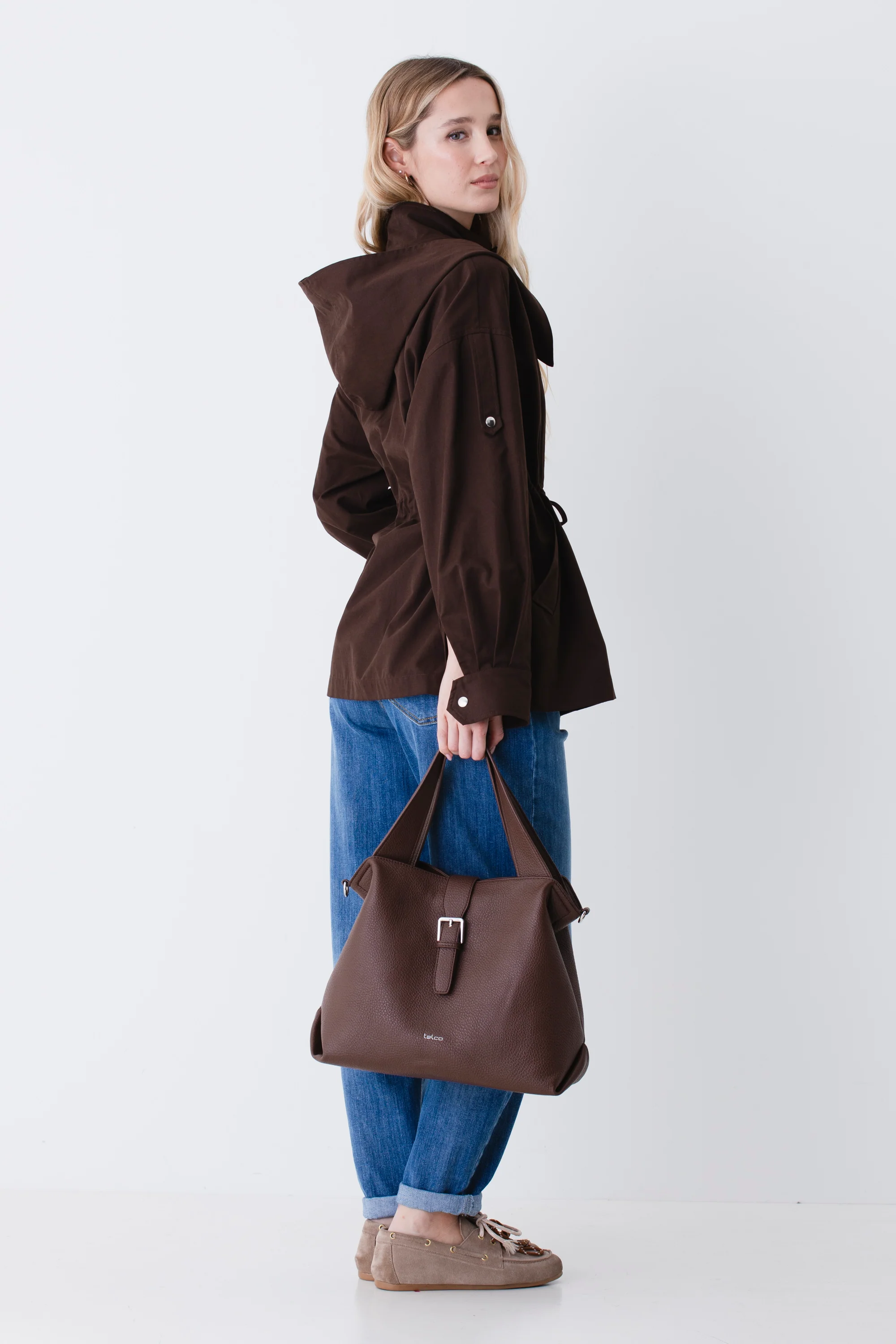 Giacca parka corta con coulisse in cotone - PE26 - Image 5