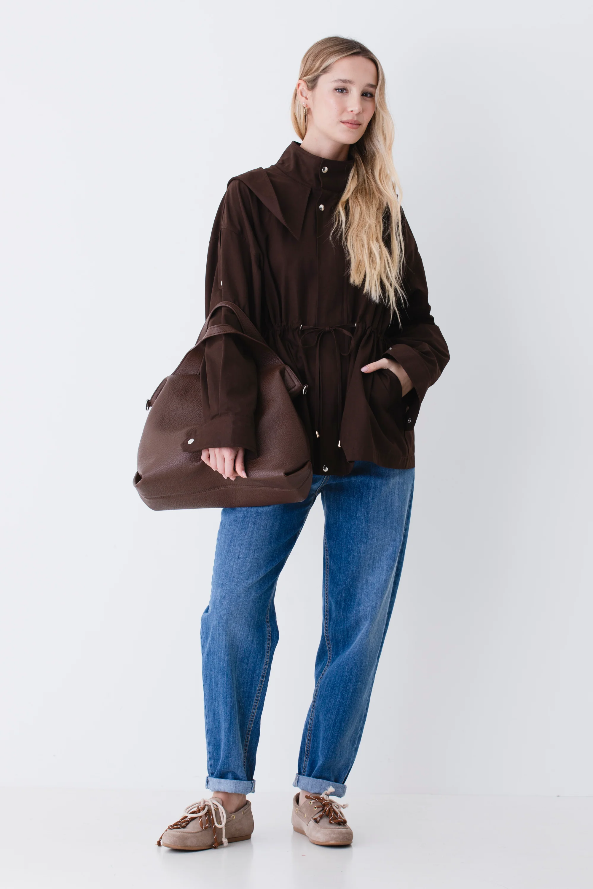 Giacca parka corta con coulisse in cotone - PE26 - Image 6