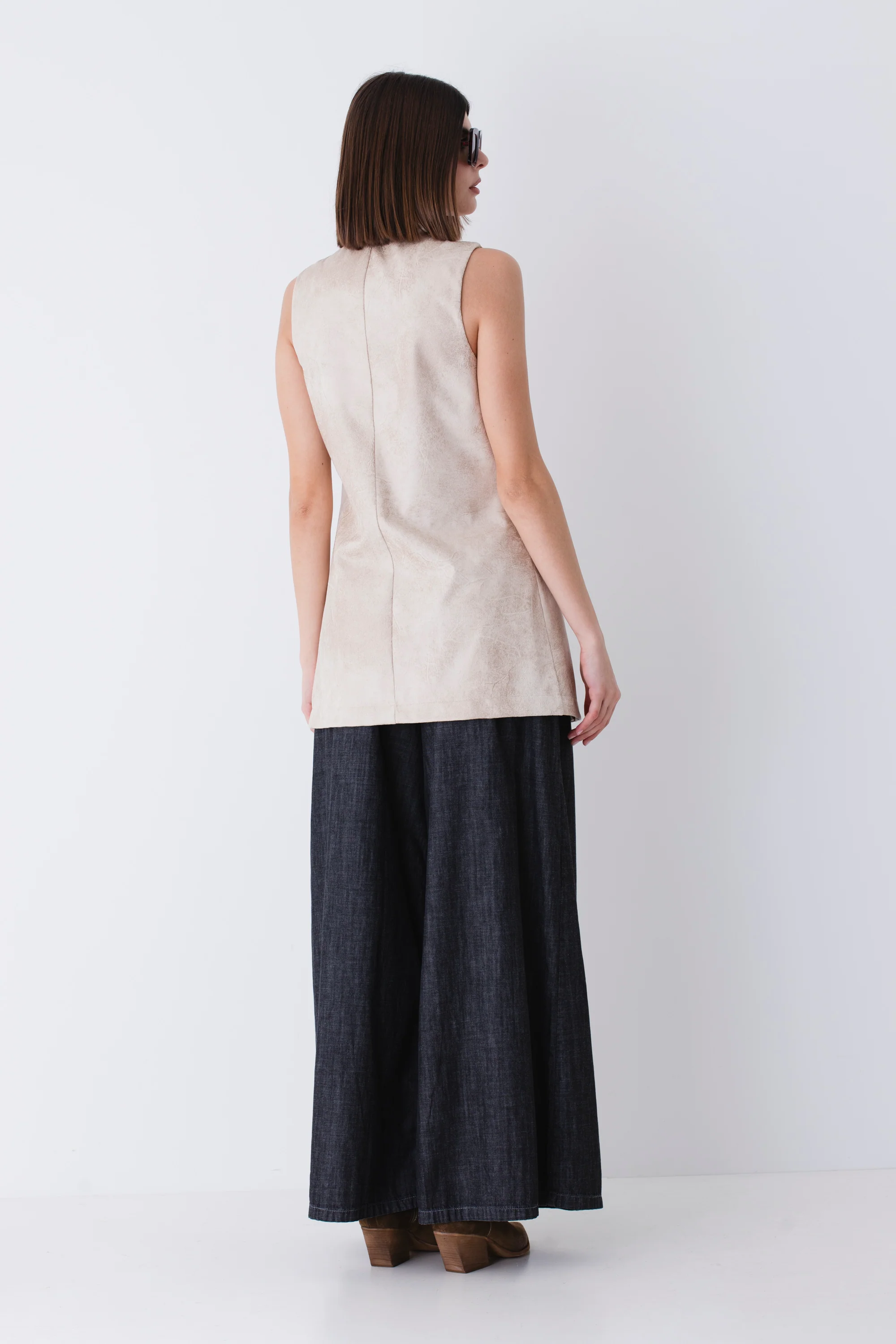 Gilet lungo in similpelle vintage - PE25 - Image 6