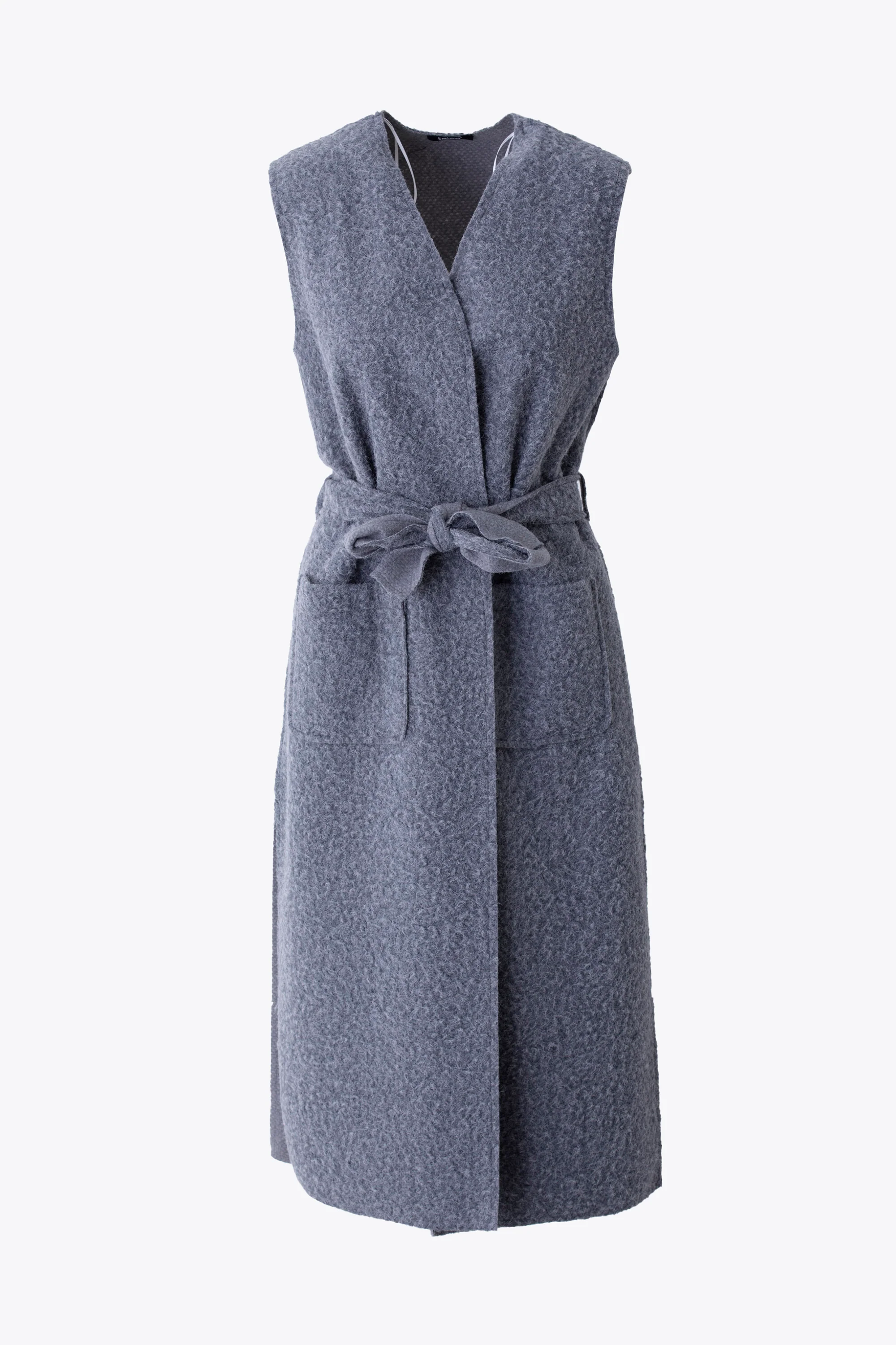 Gilet lungo in tessuto effetto lana cotta - FW26 - Image 7