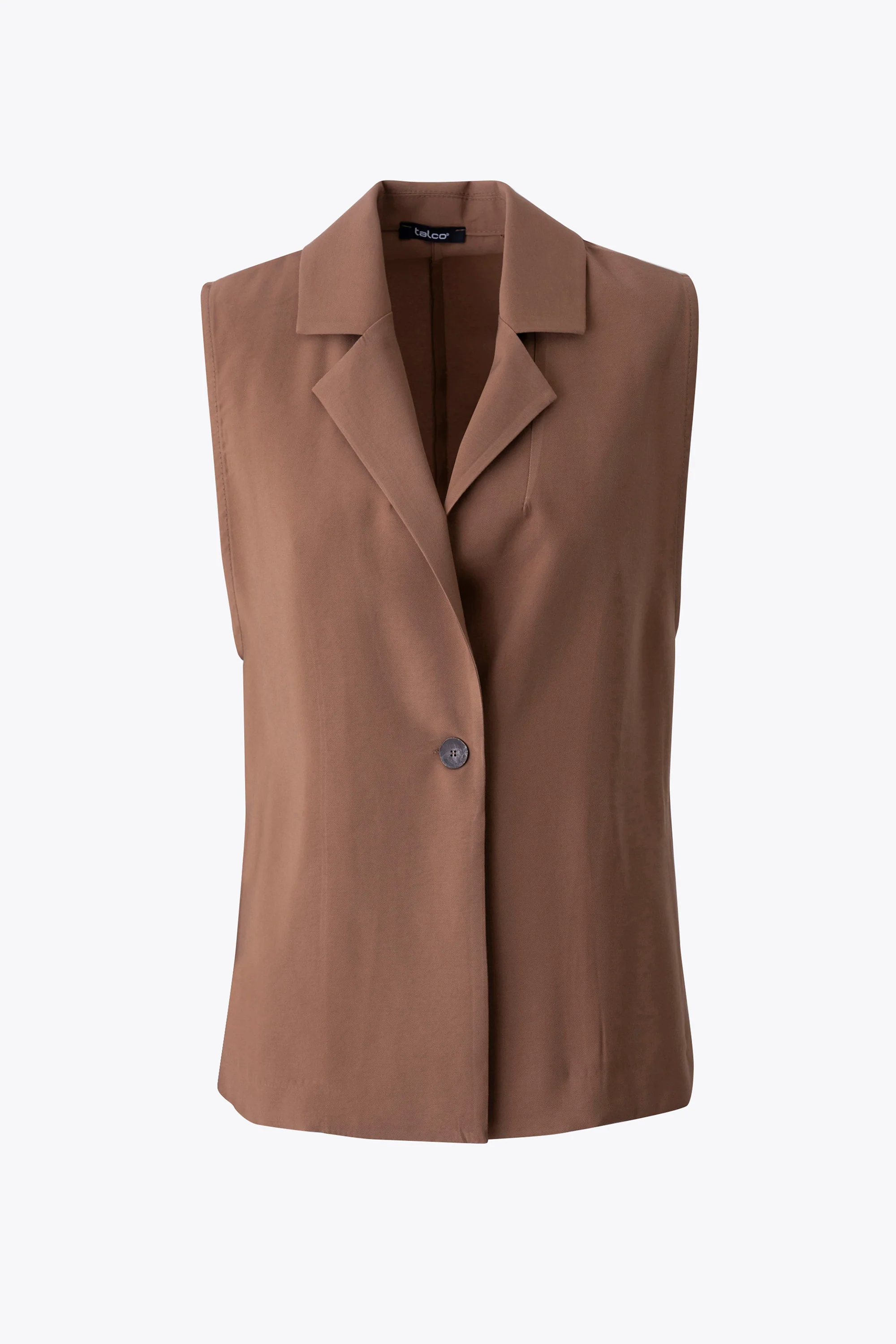Gilet lungo ad un petto in viscosa - PE26 - Image 10