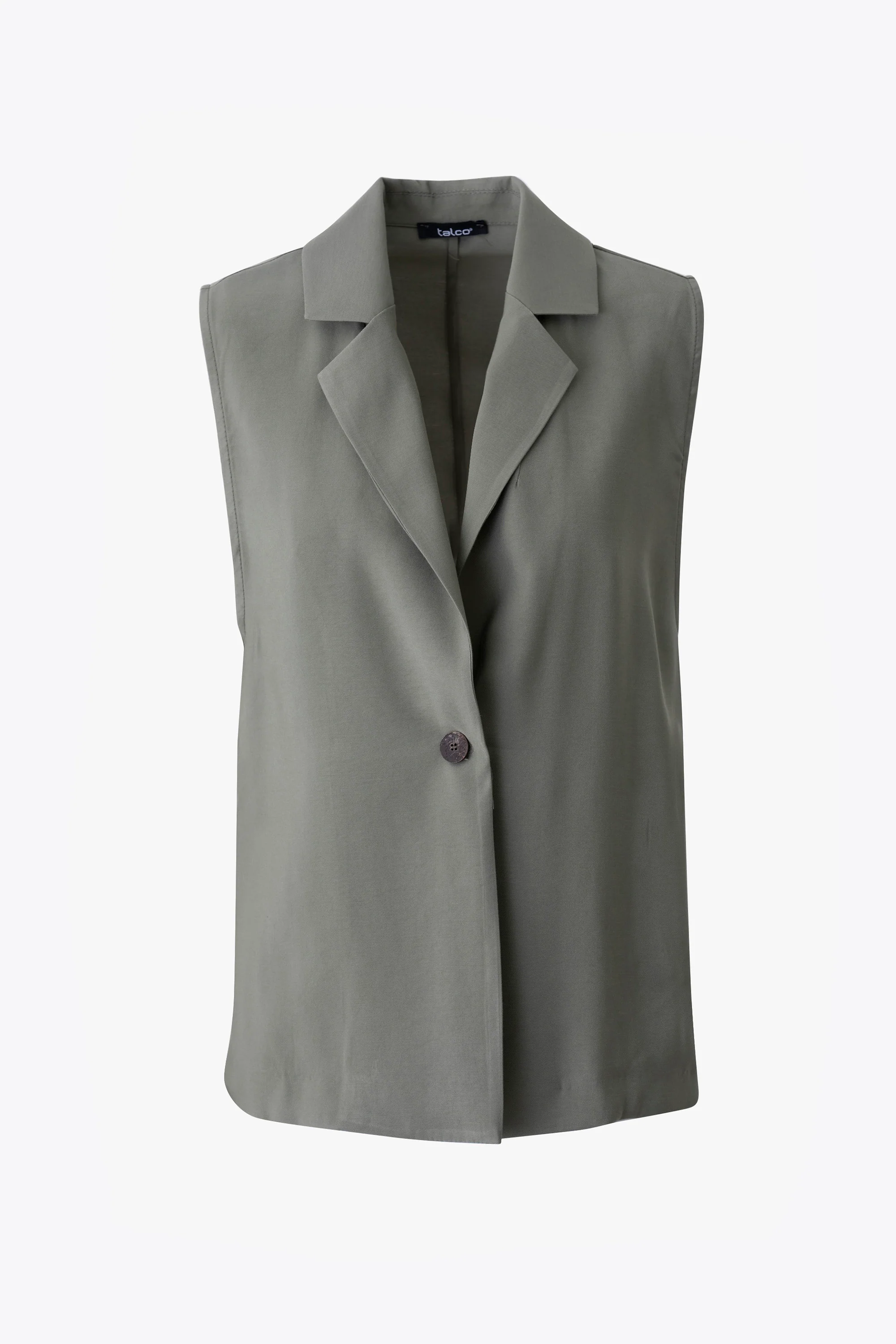 Gilet lungo ad un petto in viscosa - PE26 - Image 9
