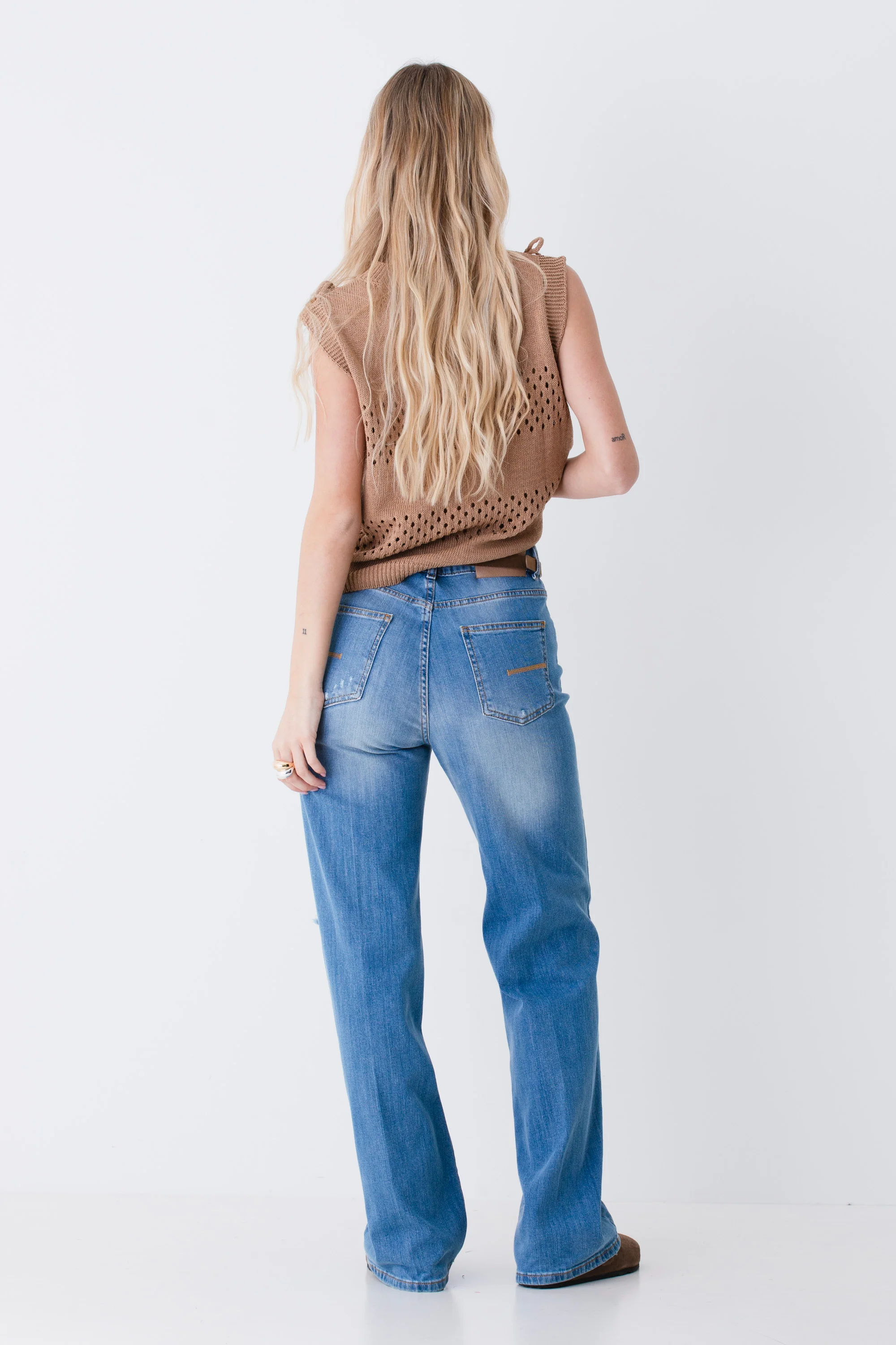 Jeans straight wide con strappi - PE26 - Image 5
