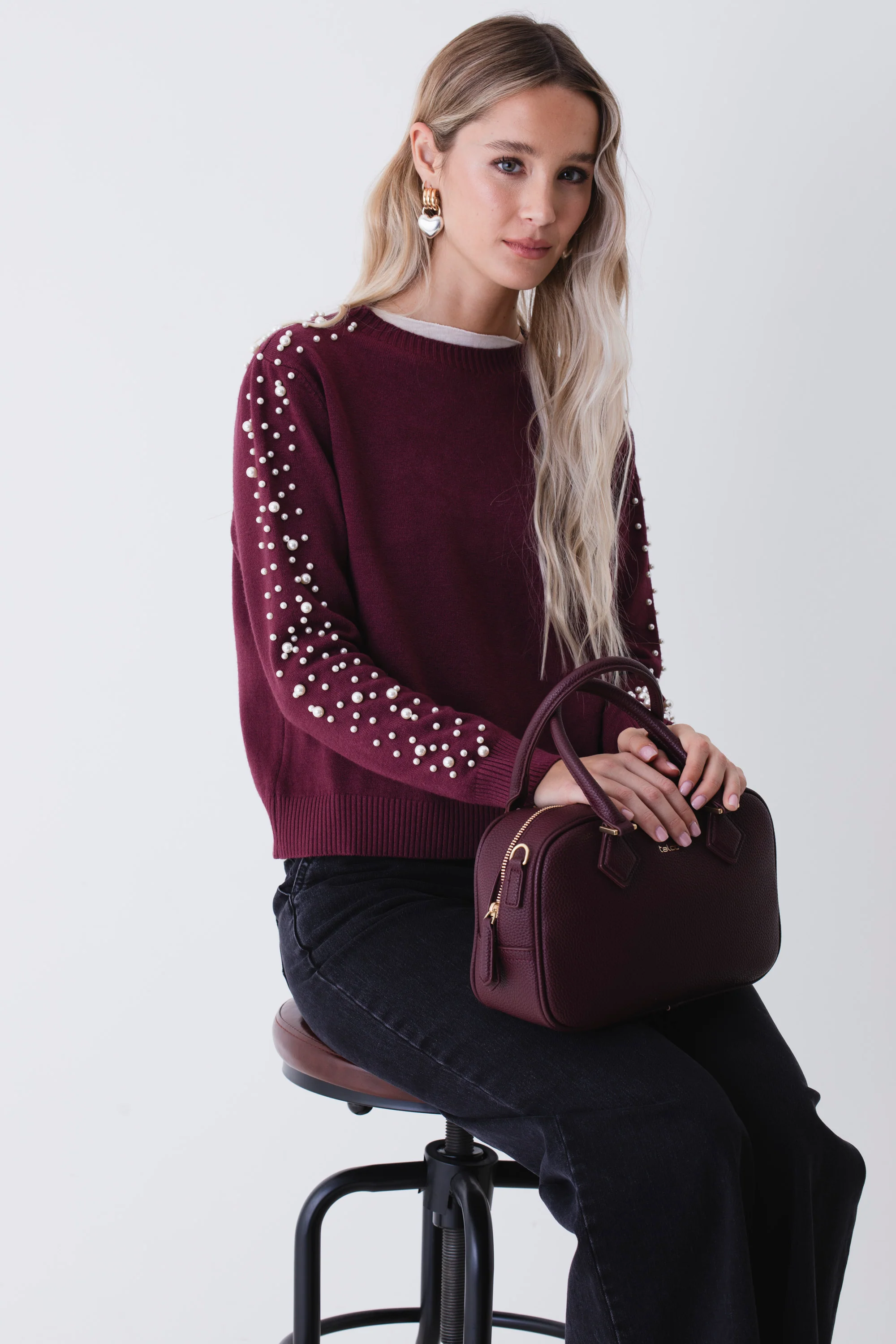 Maglia con perle sulle maniche - FW26 - Image 2
