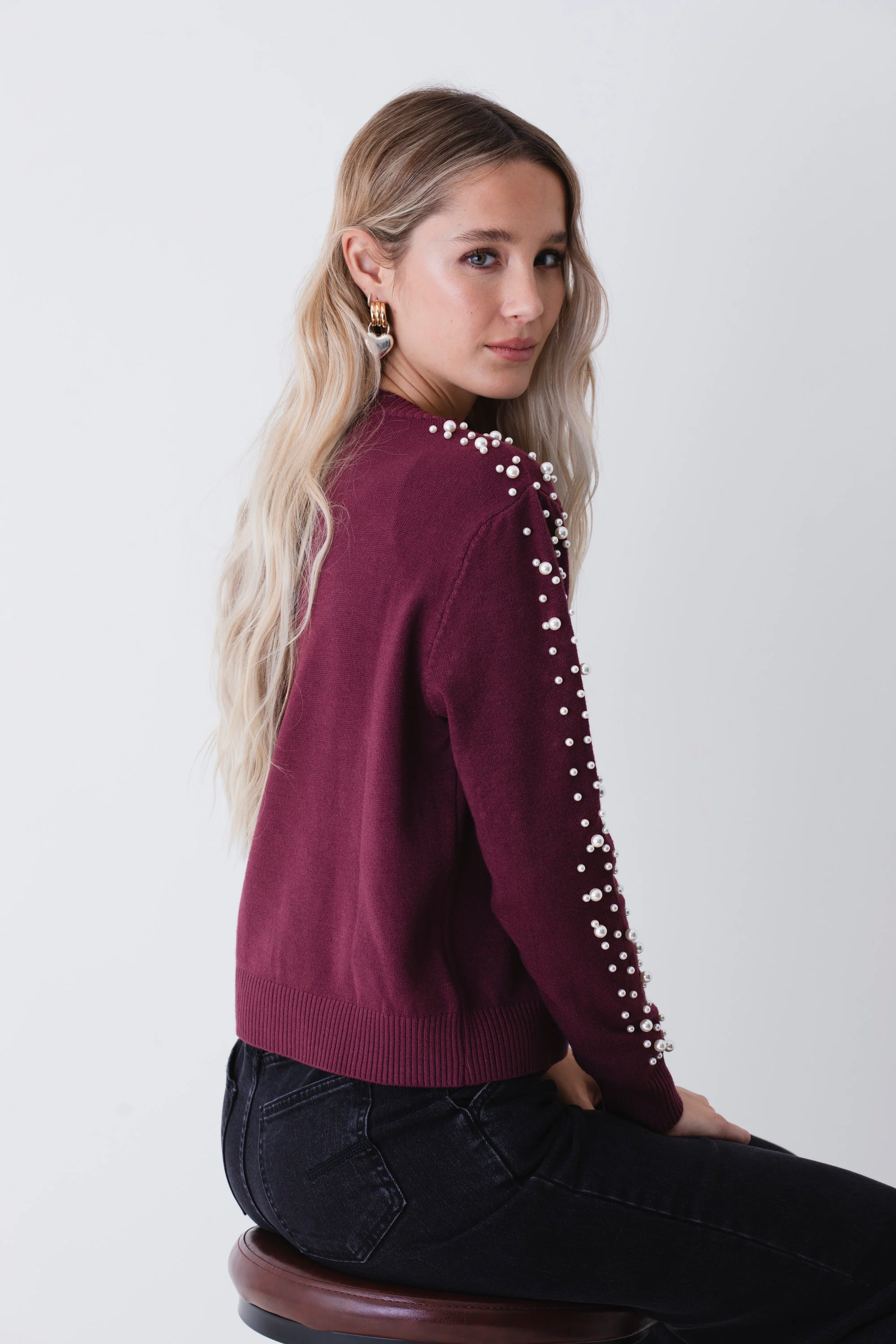 Maglia con perle sulle maniche - FW26 - Image 3