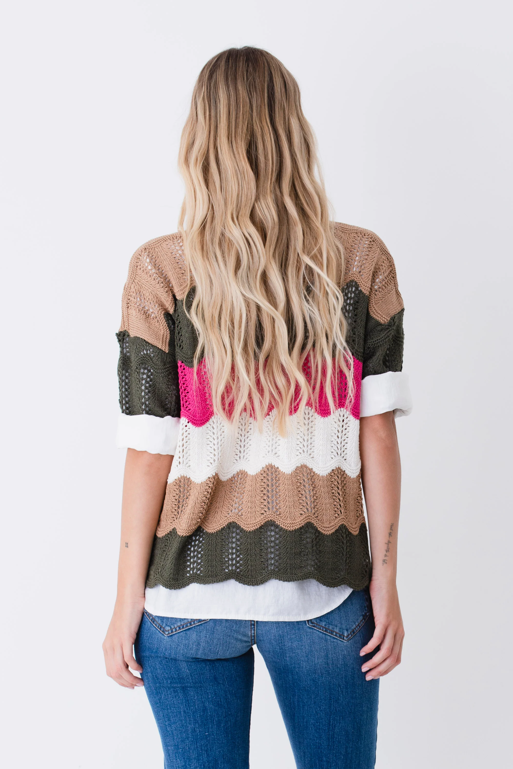 Maglia traforata a onde multicolor - PE26 - Image 5