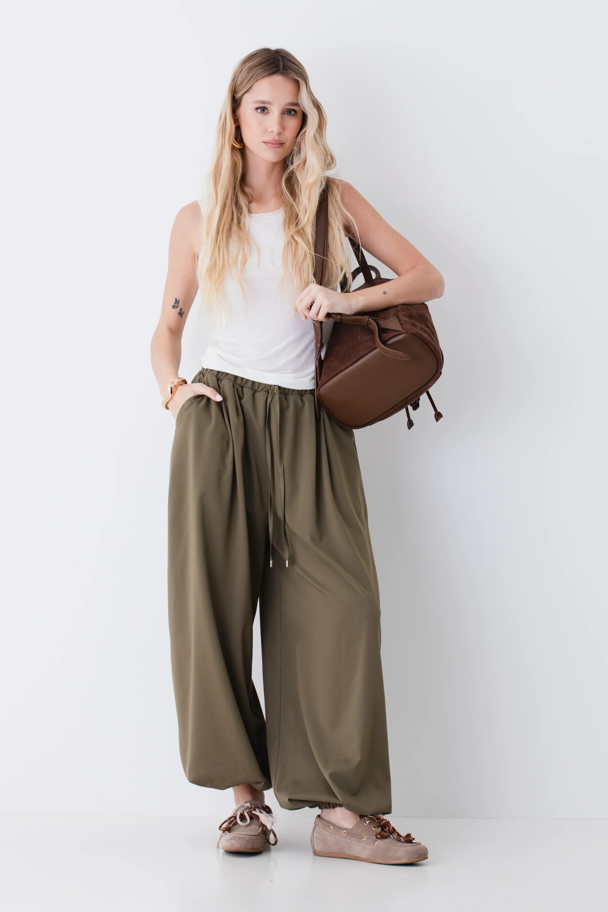 Pantalone baloon in misto viscosa - PE26