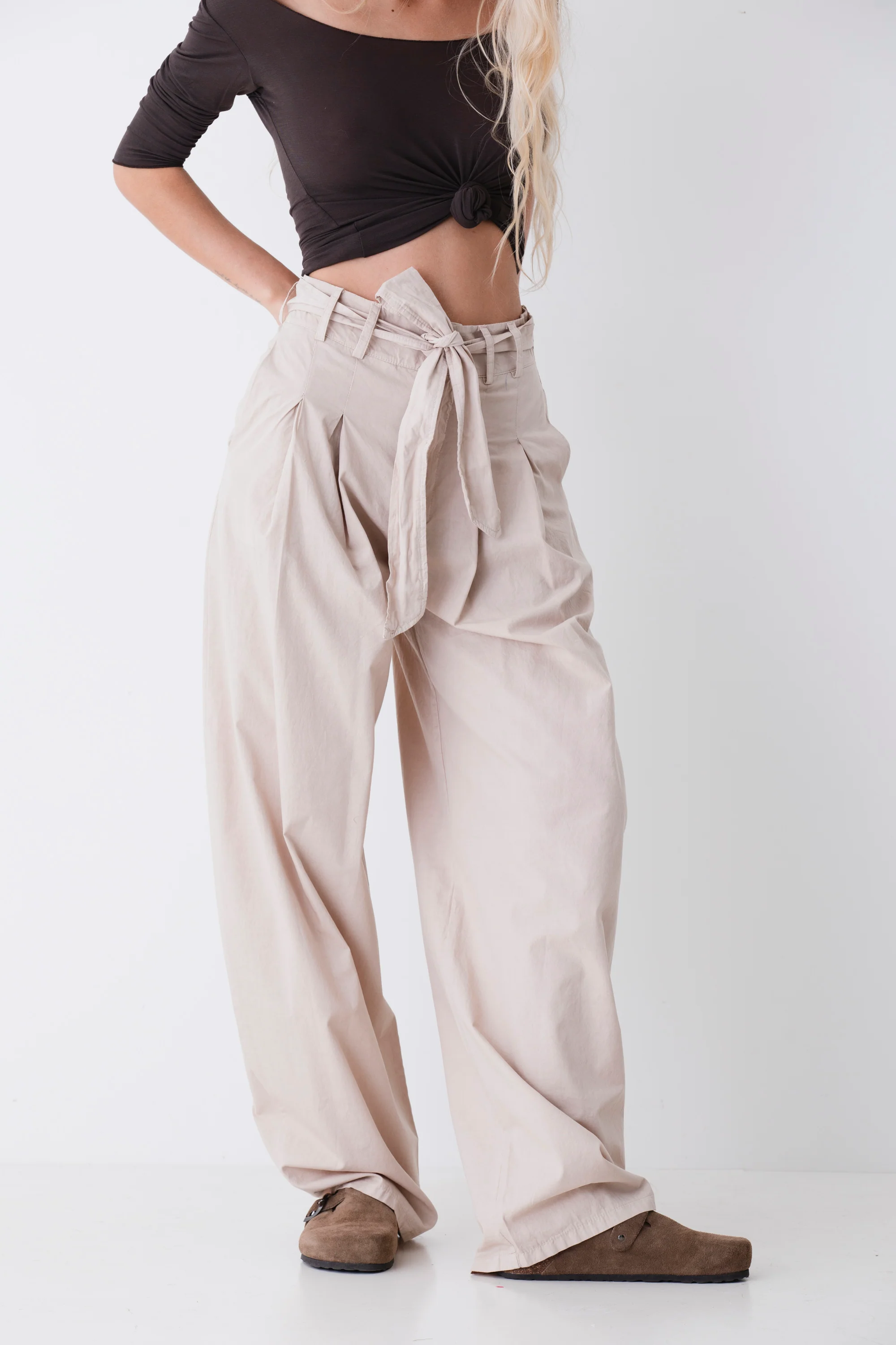 Pantalone carrot con fiocco in cotone - PE26 - Image 2