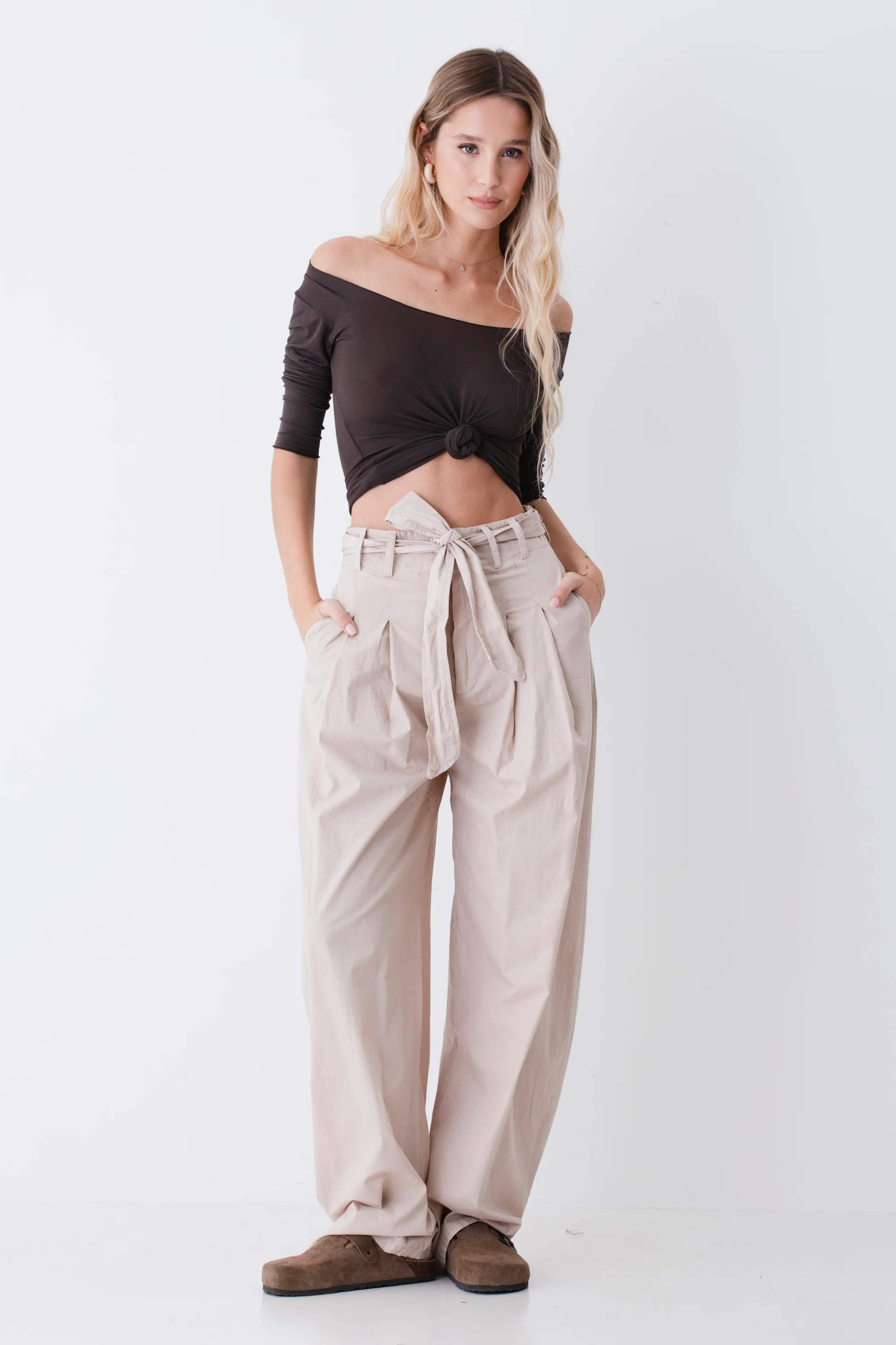 Pantalone carrot con fiocco in cotone - PE26 - Image 7