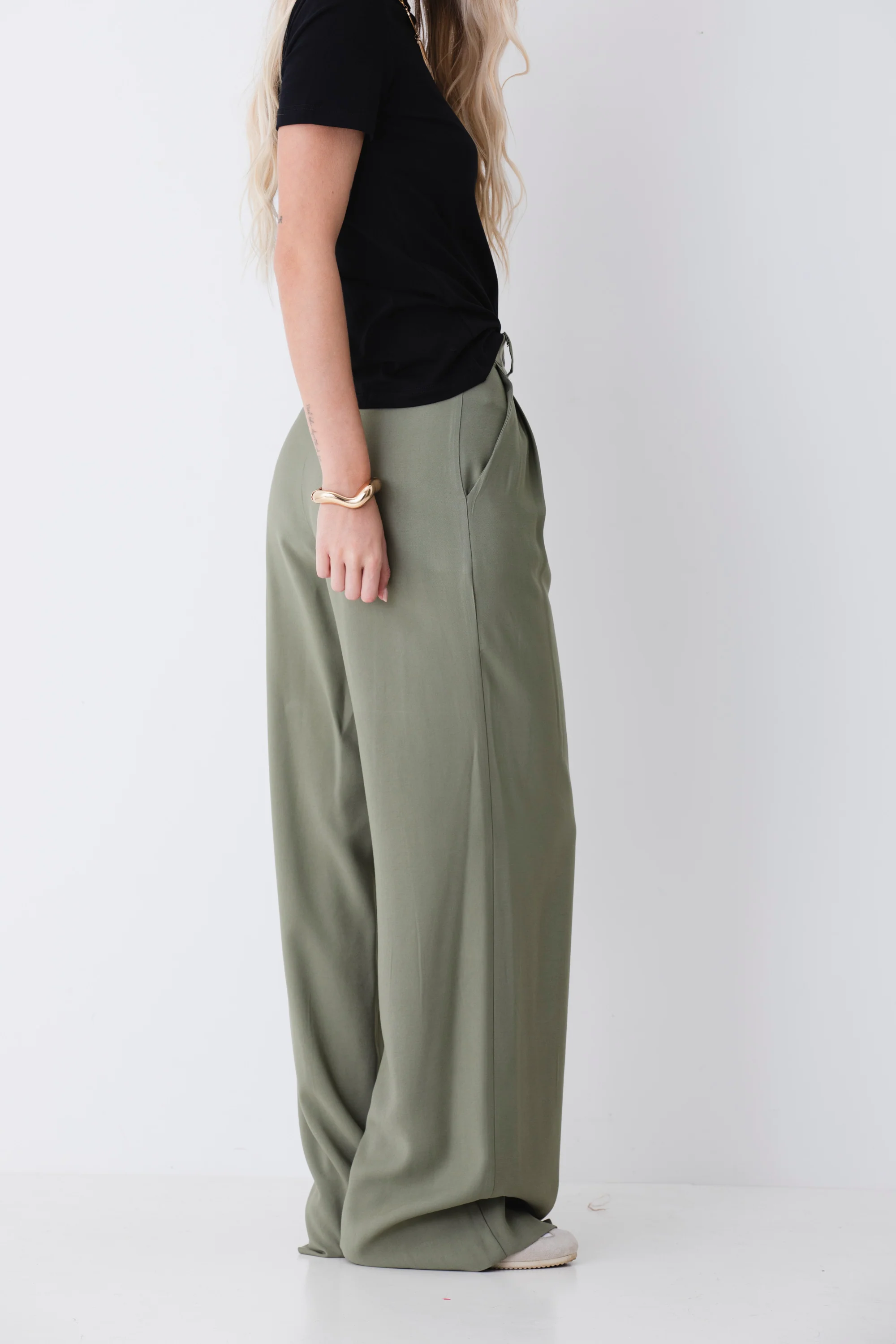 Pantalone palazzo con pinces in viscosa - PE26 - Image 4