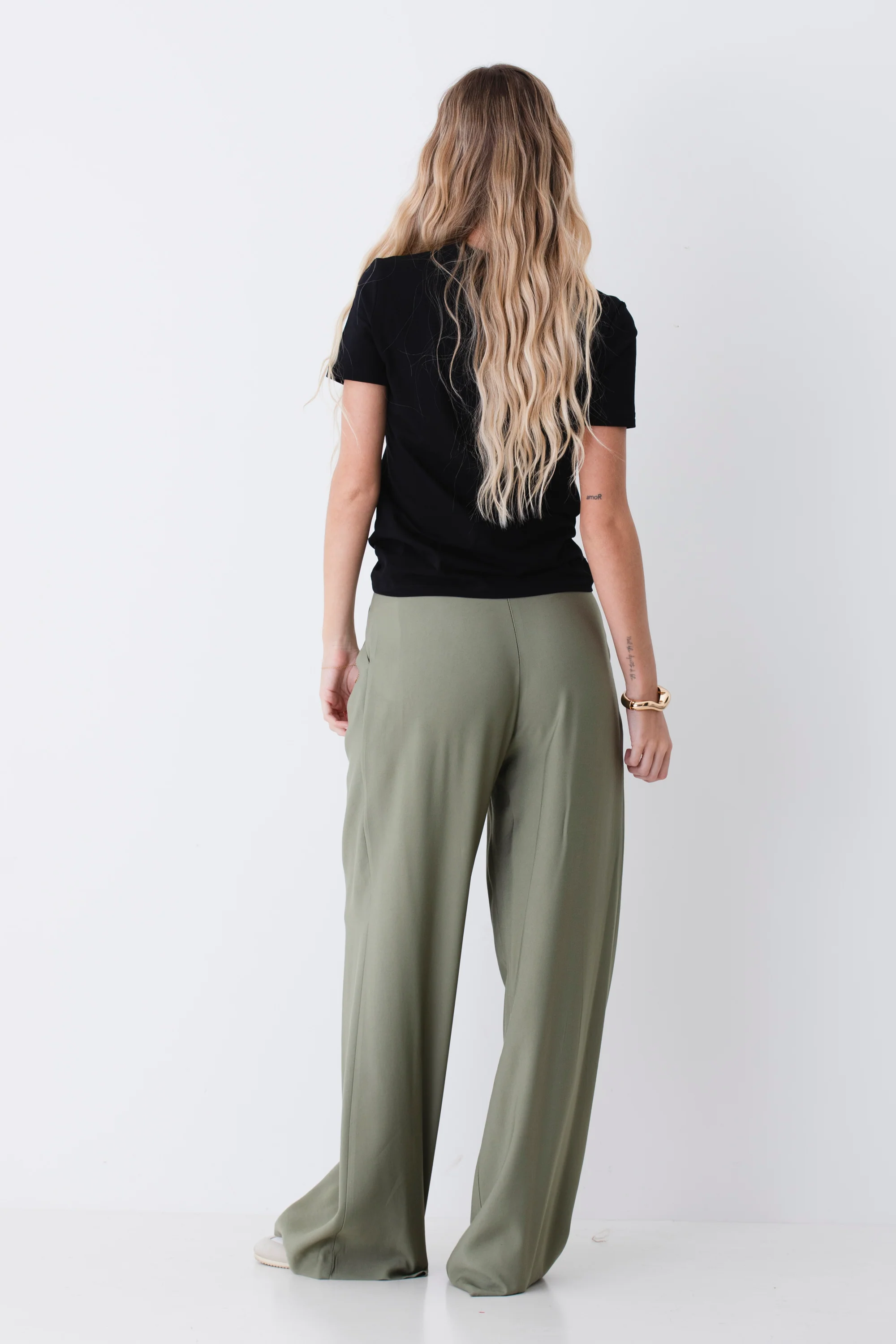 Pantalone palazzo con pinces in viscosa - PE26 - Image 6