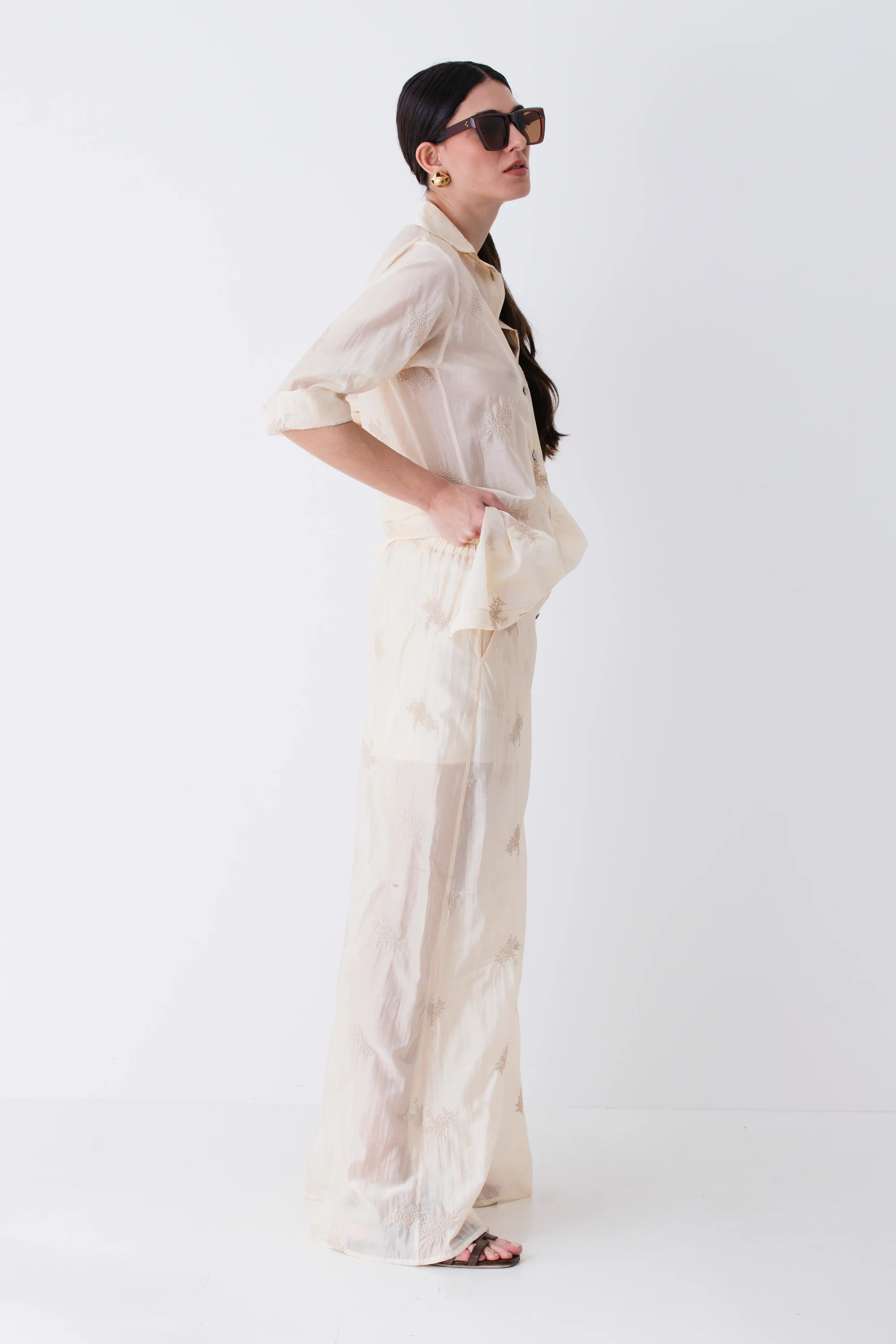 Pantalone palazzo con ricami - PE25 - Image 5