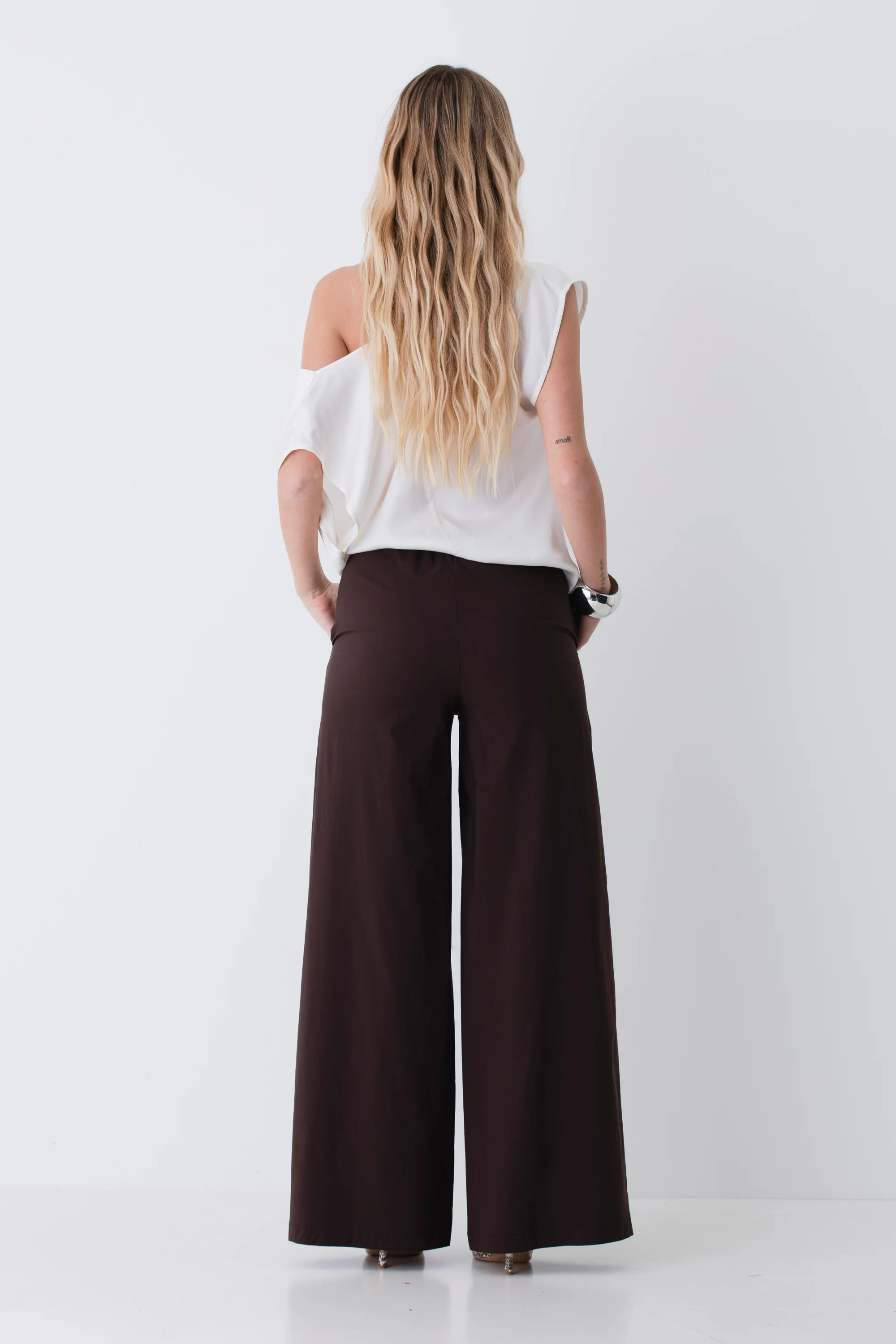 Pantalone palazzo in bengalina stretch - PE26 - Image 4