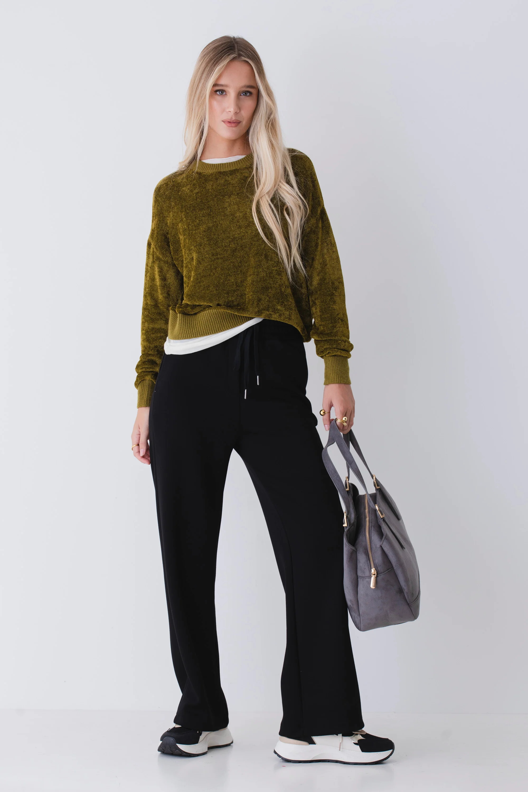 Pantalone palazzo in cotone elasticizzato - FW26 - Image 3