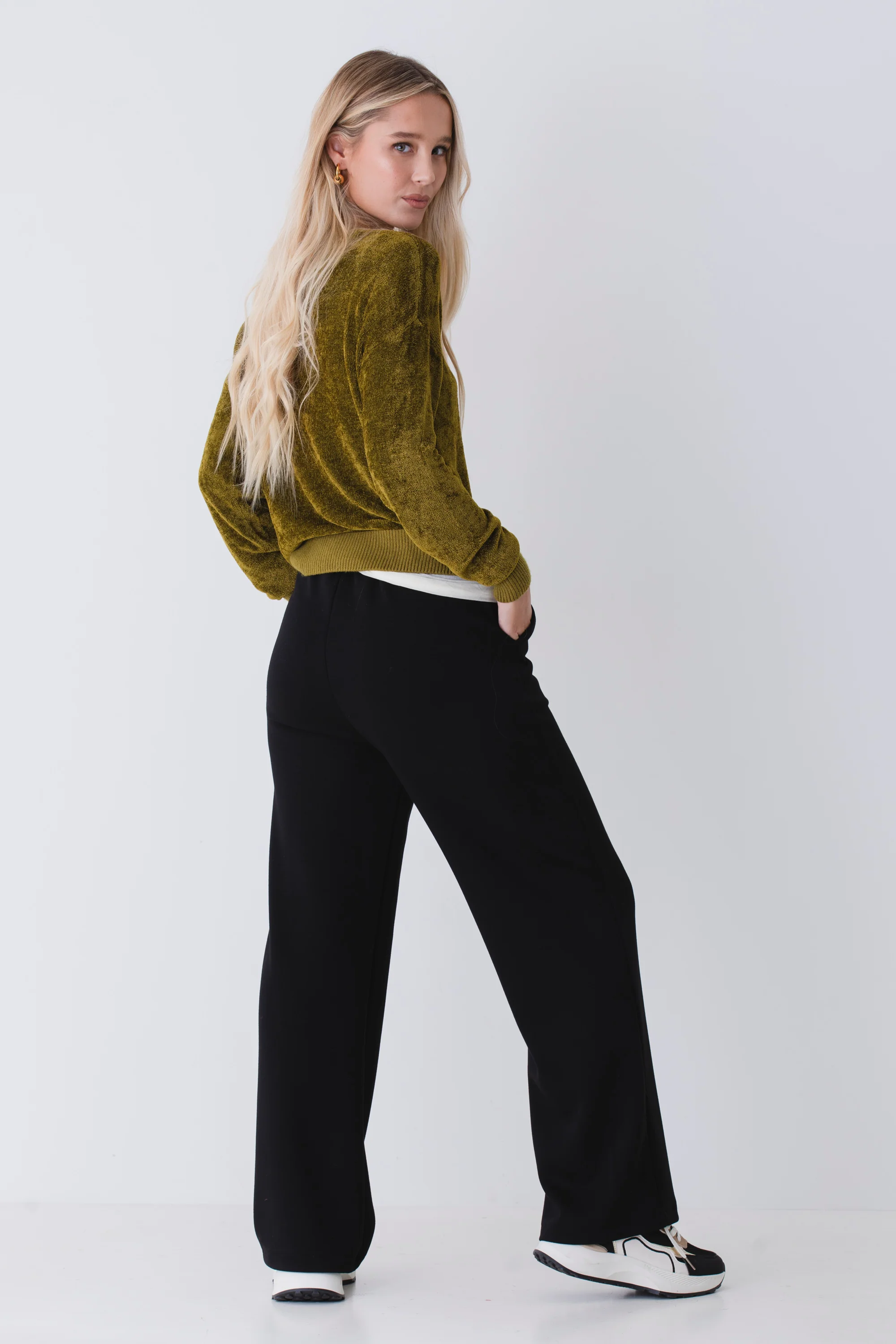 Pantalone palazzo in cotone elasticizzato - FW26 - Image 4