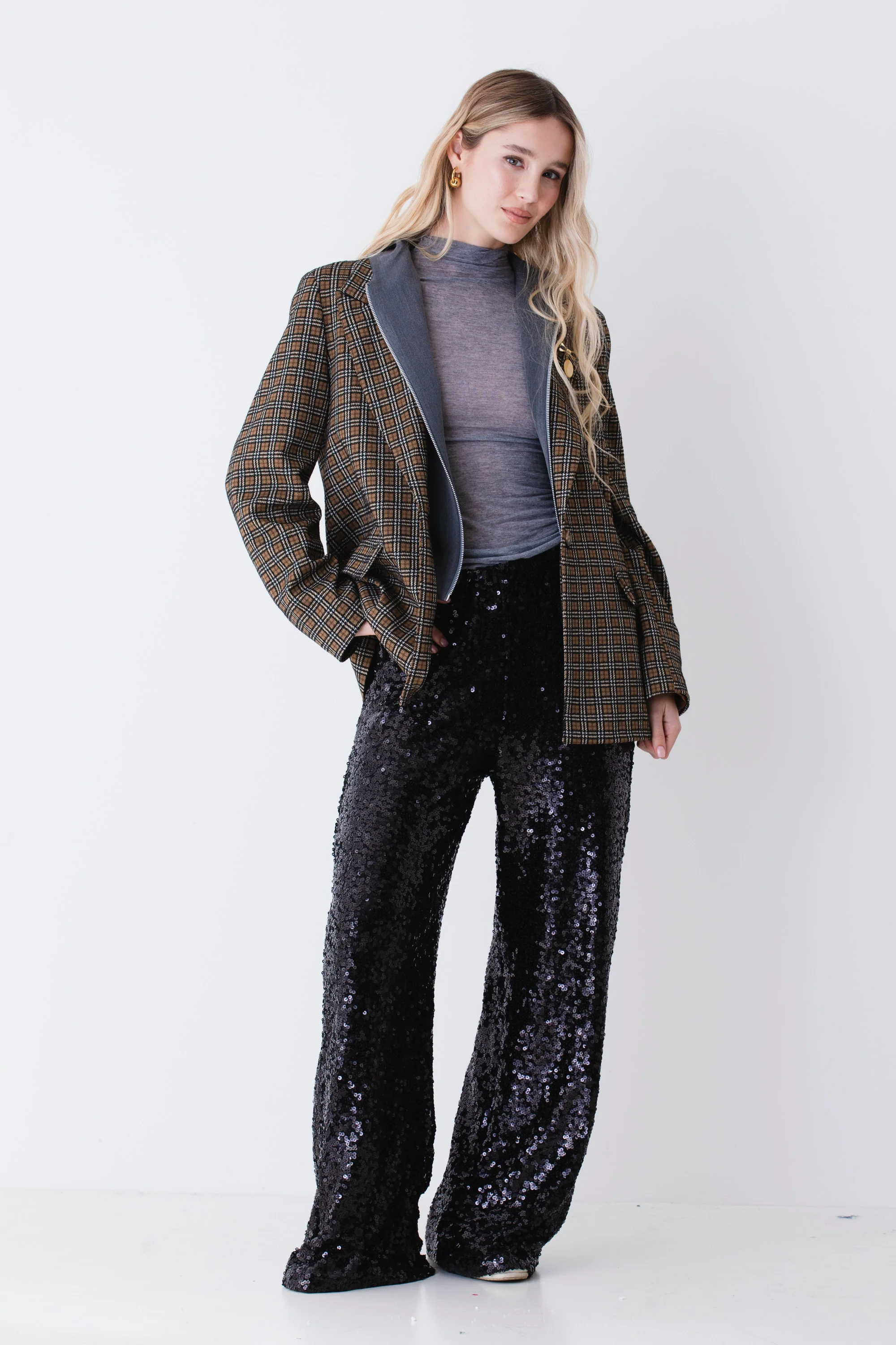 Pantalone palazzo in paillettes - FW26