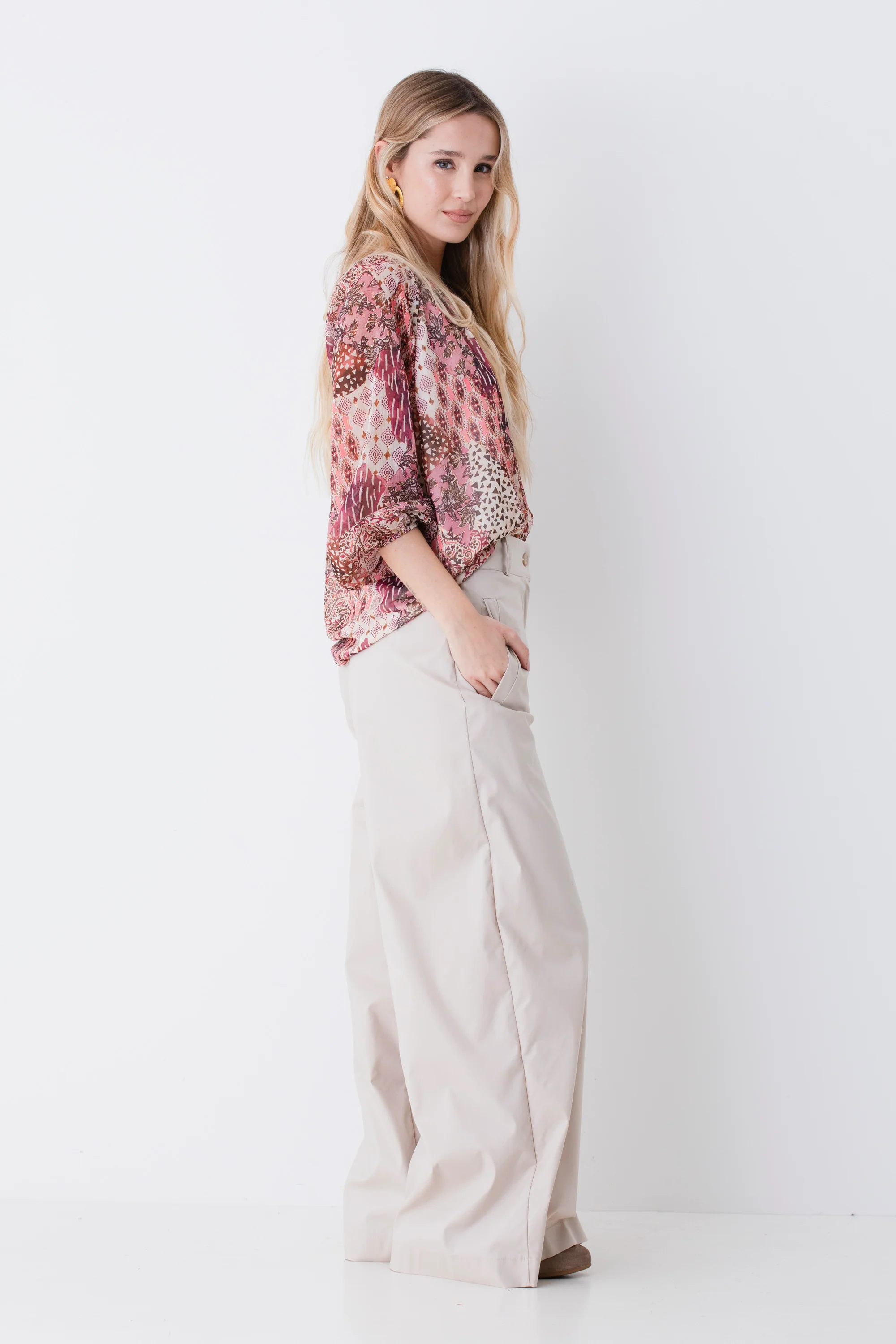 Pantalone palazzo in tela di cotone - PE26 - Image 3